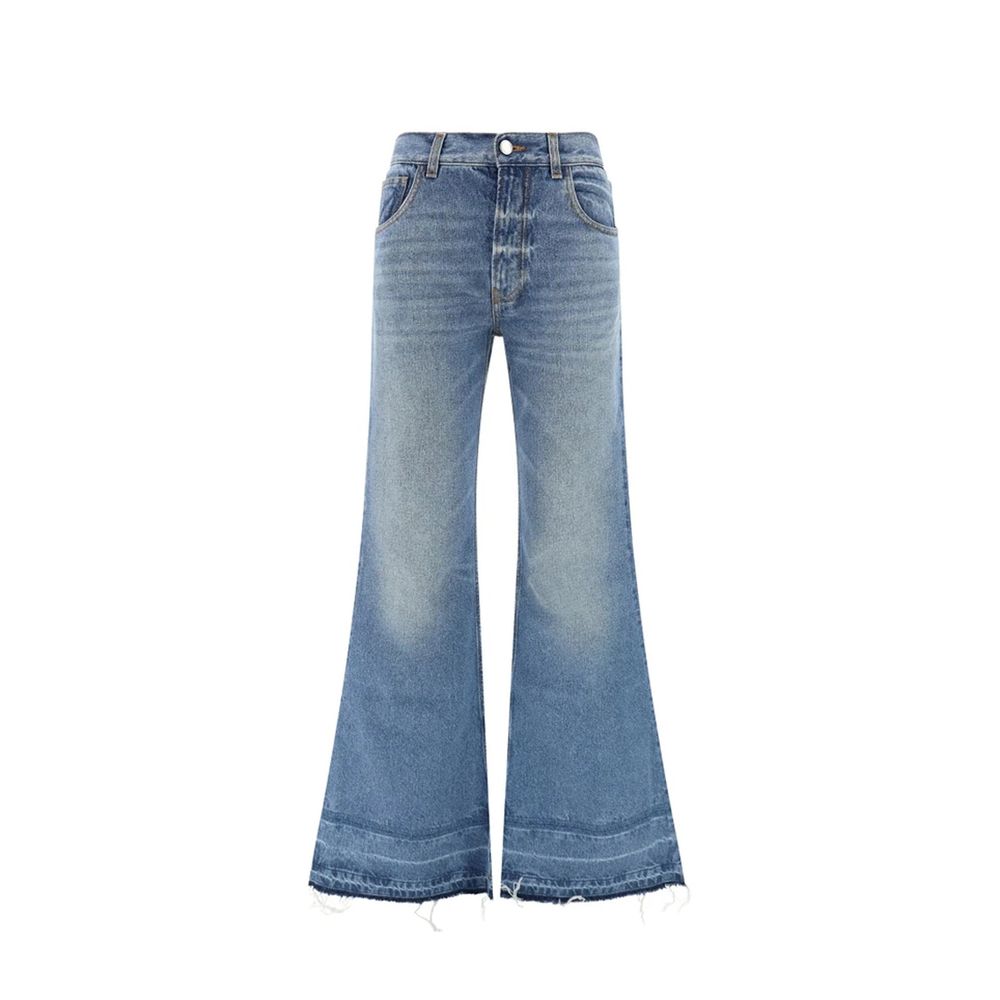 Chloé Blue Cotton Flared Jeans