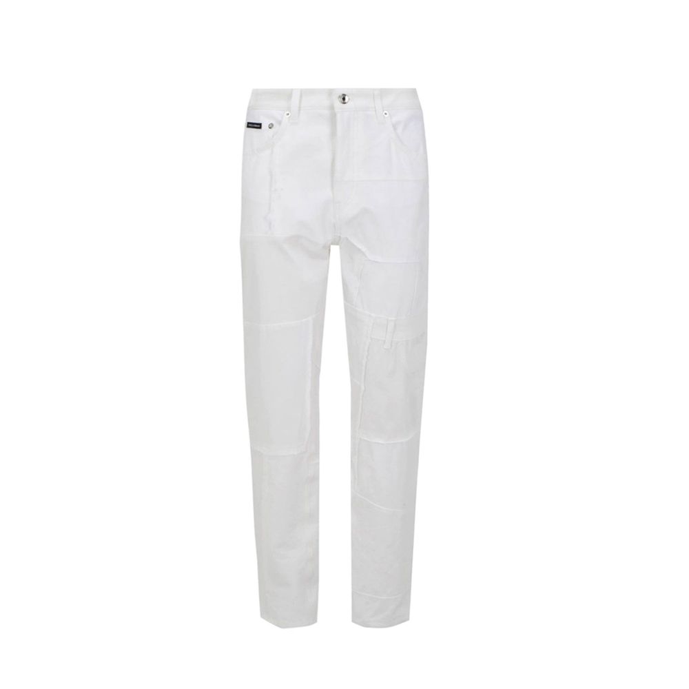 Dolce & Gabbana White Cotton Cargo Pants