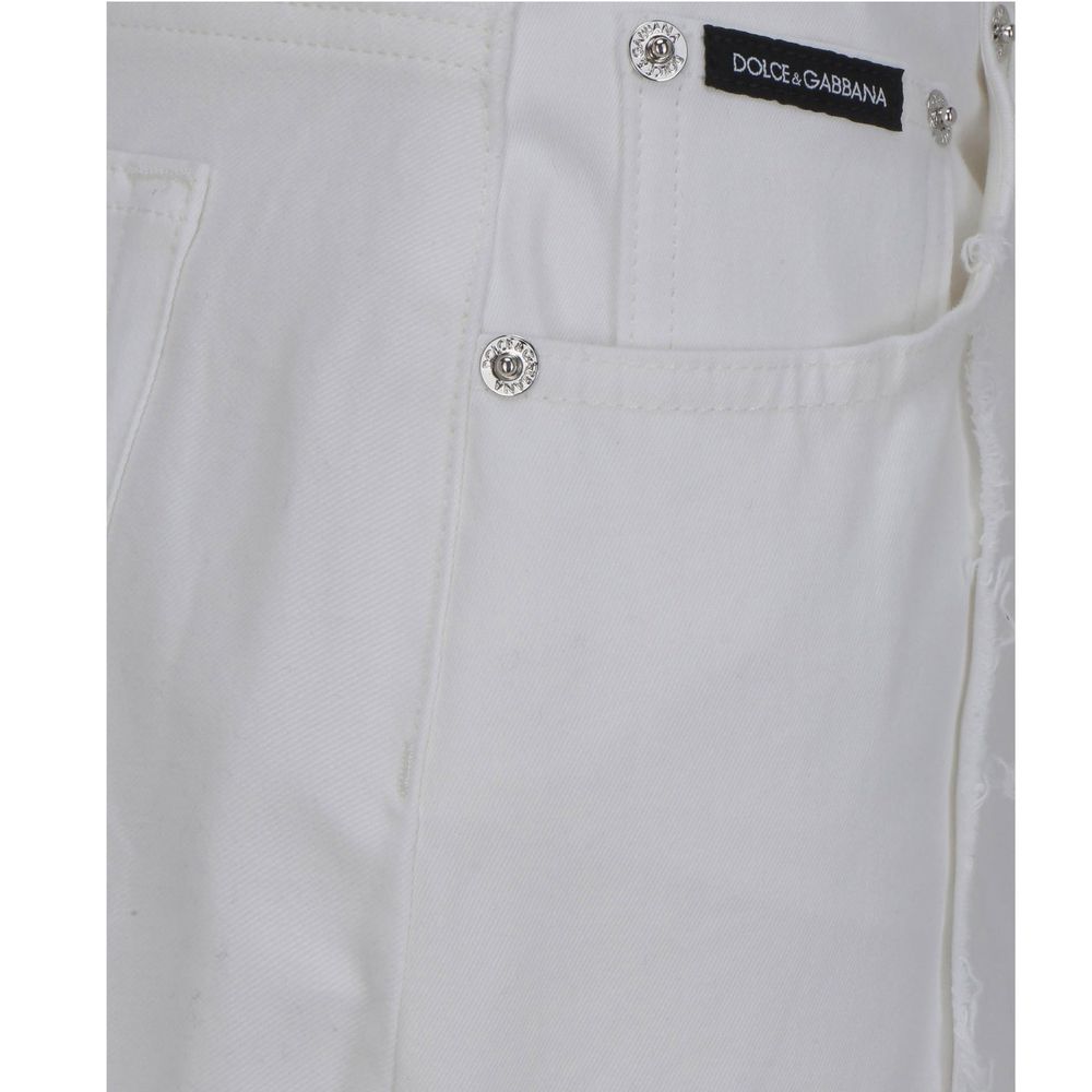 Dolce & Gabbana White Cotton Cargo Pants