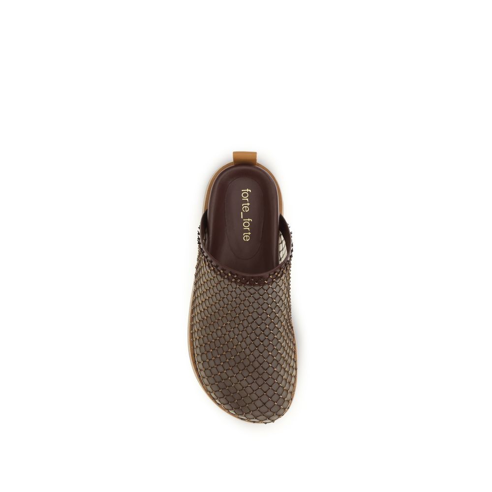Forte_Forte Brown Calf Leather Bos Taurus Mules