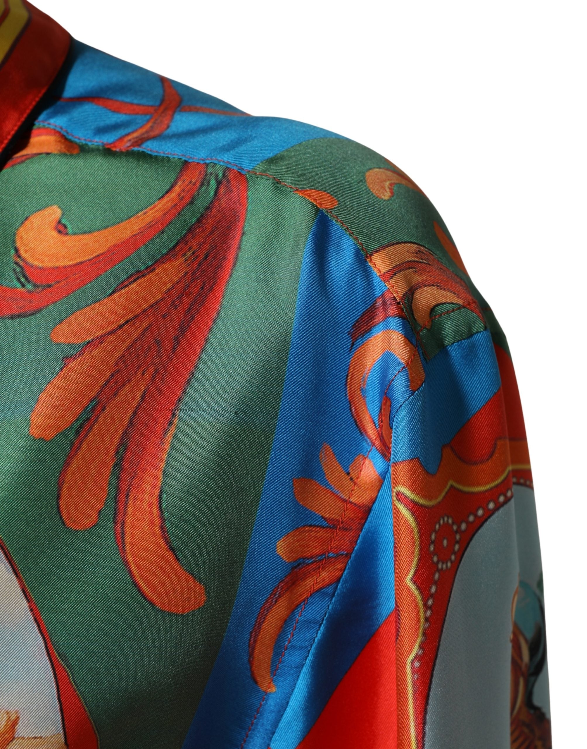 Dolce & Gabbana Multicolor Printed Long Sleeve Button Down Shirt Top
