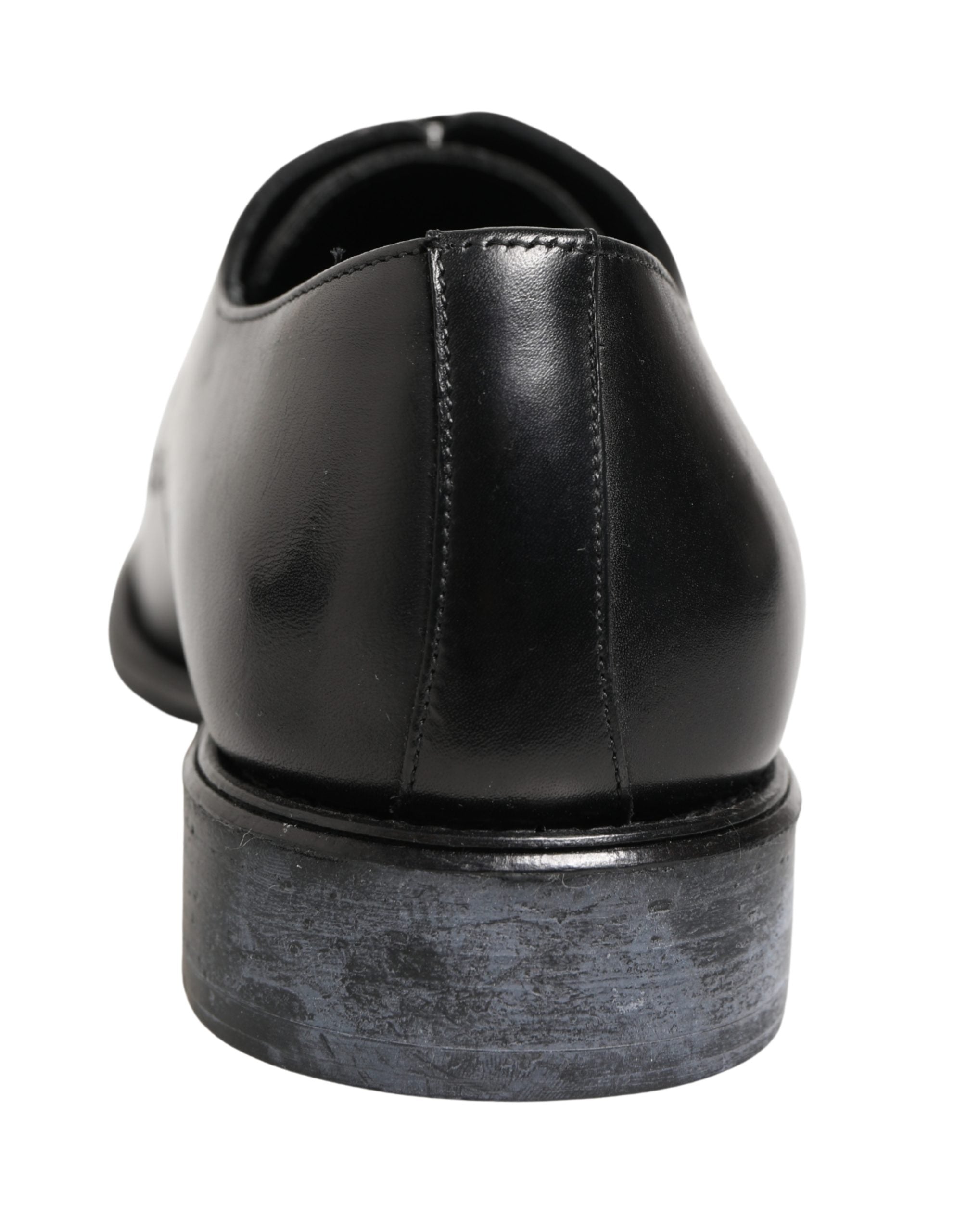 Dolce & Gabbana Black Calfskin Leather Derby Men Dress Shoes