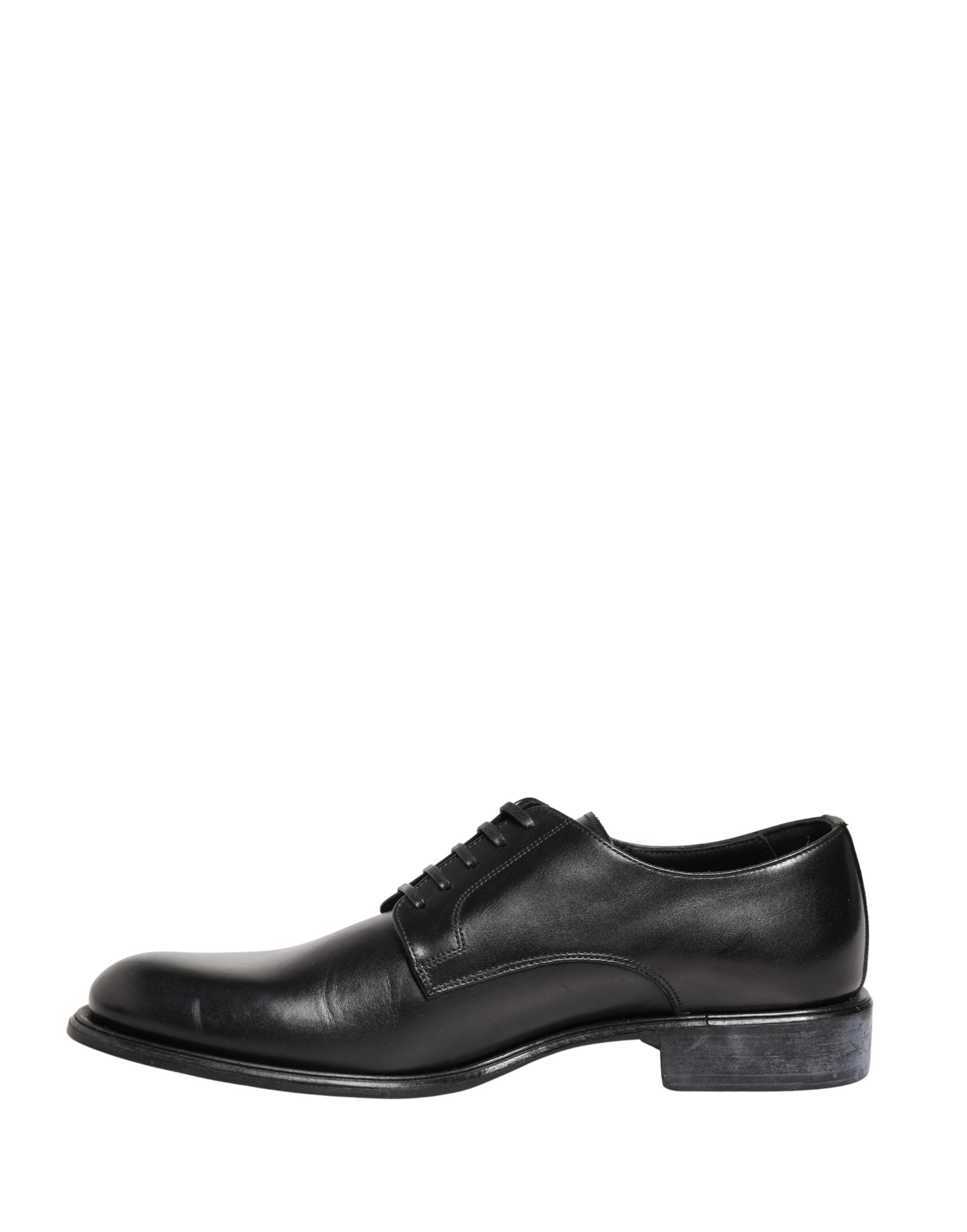 Dolce & Gabbana Black Calfskin Leather Derby Men Dress Shoes