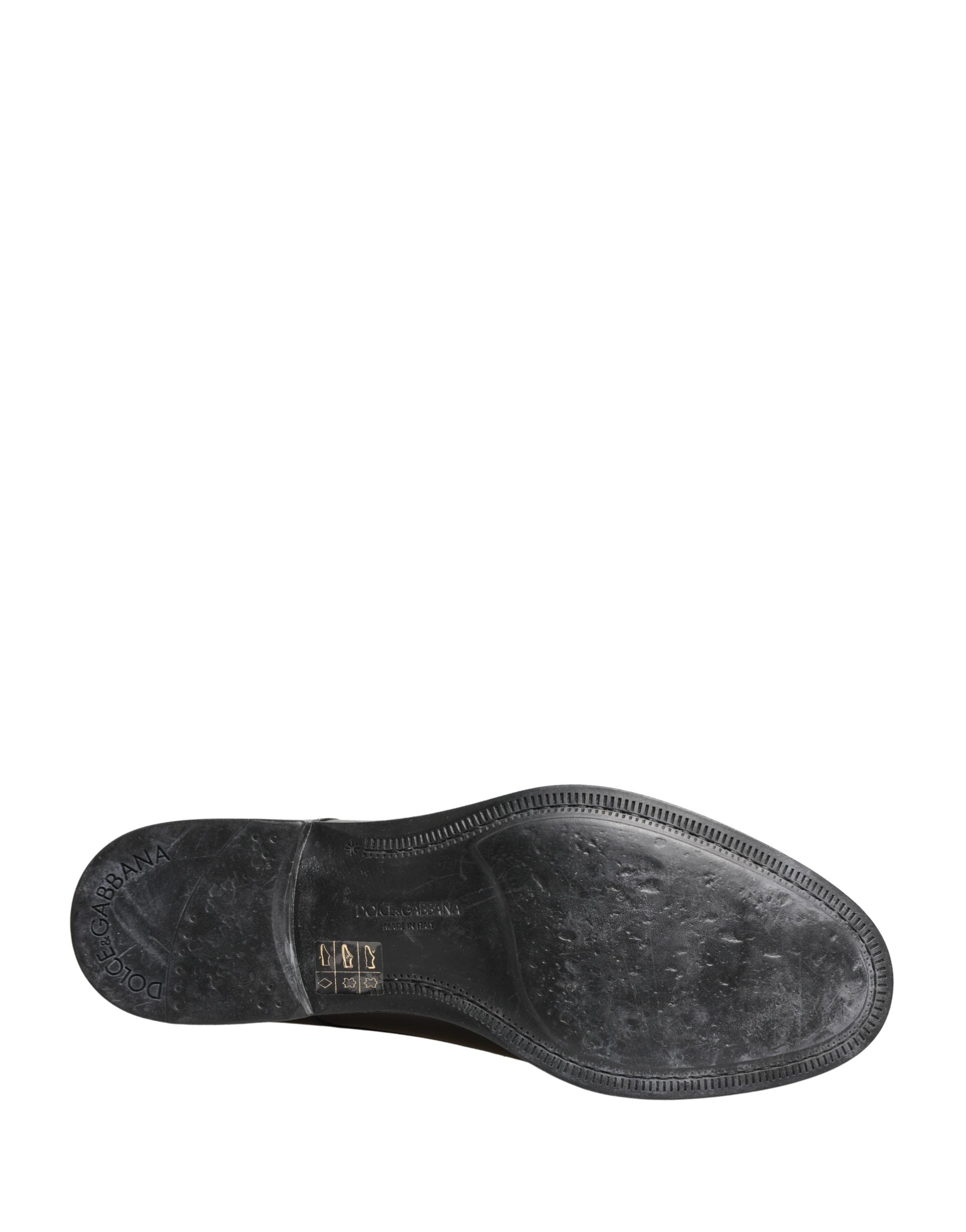 Dolce & Gabbana Black Calfskin Leather Derby Men Dress Shoes