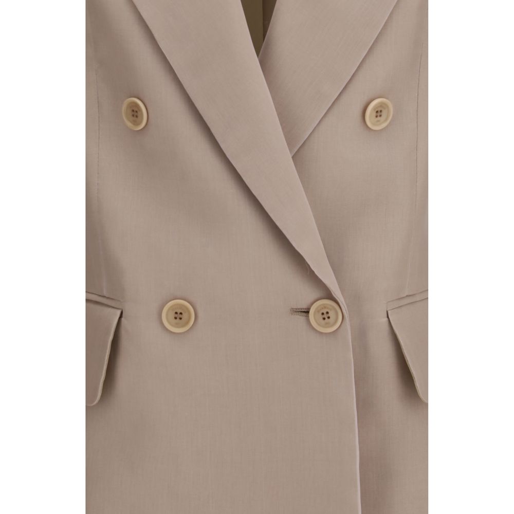 Max Mara Beige Silk Blazer