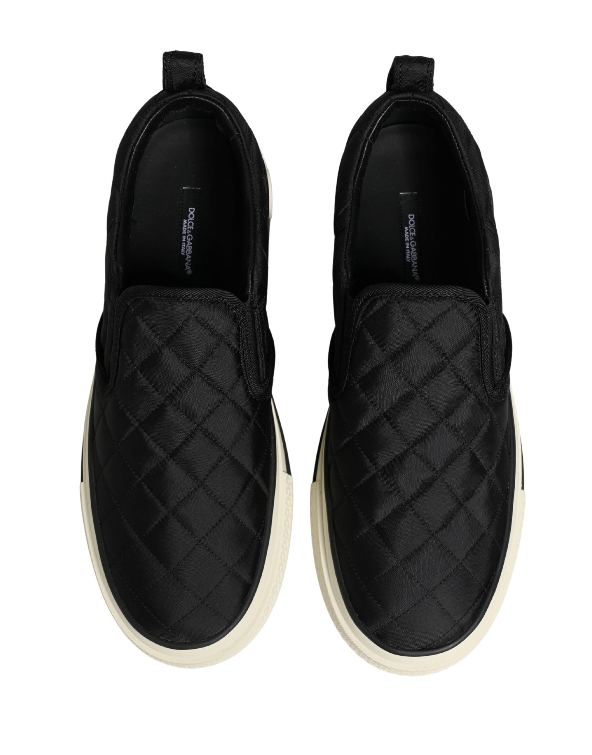 Dolce & Gabbana Black Quilted Slip On Low Top Sneakers Shoes