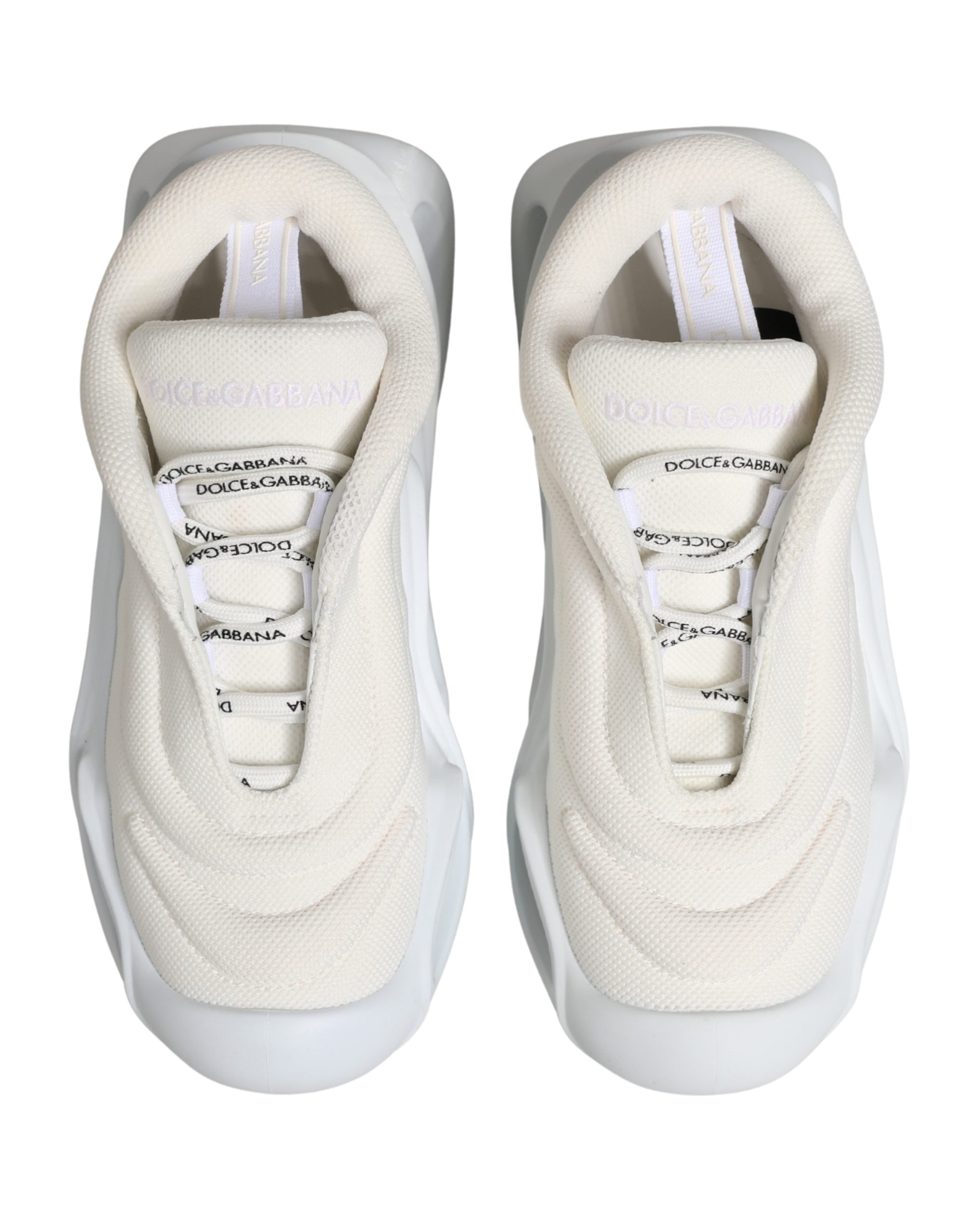 Dolce & Gabbana White Slip On Wave Low Top Sneakers Shoes
