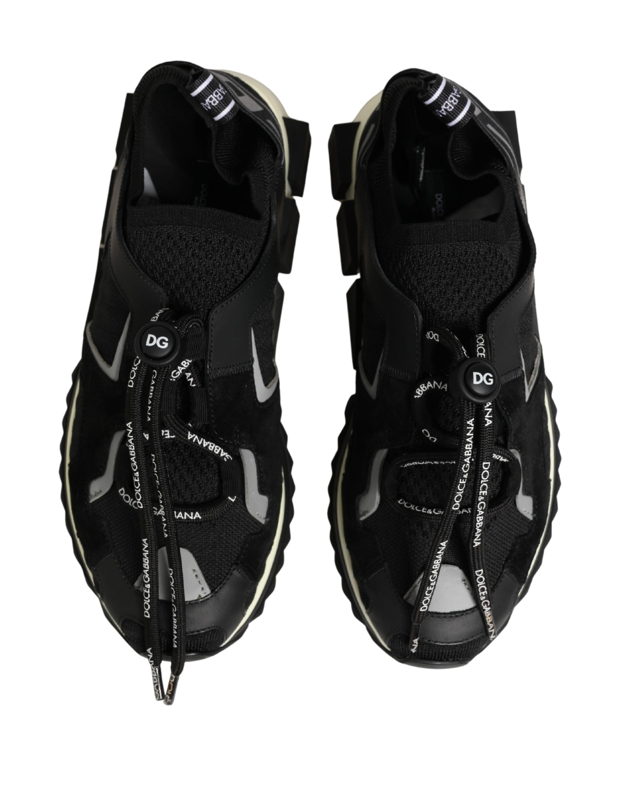 Dolce & Gabbana Black Mesh Sorrento Trekking Sneakers Shoes