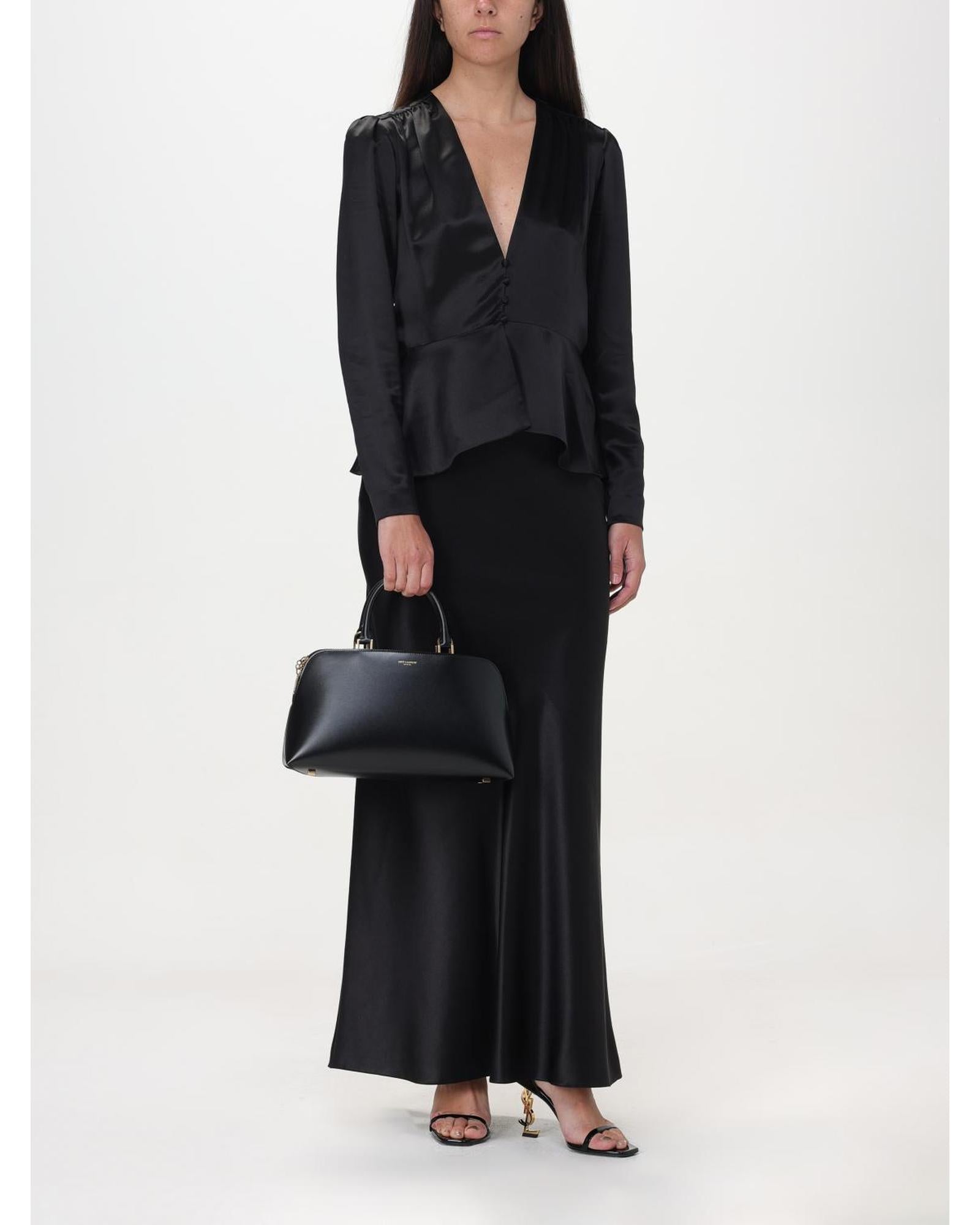 Saint Laurent Black Leather Handbag LUNESCAPE