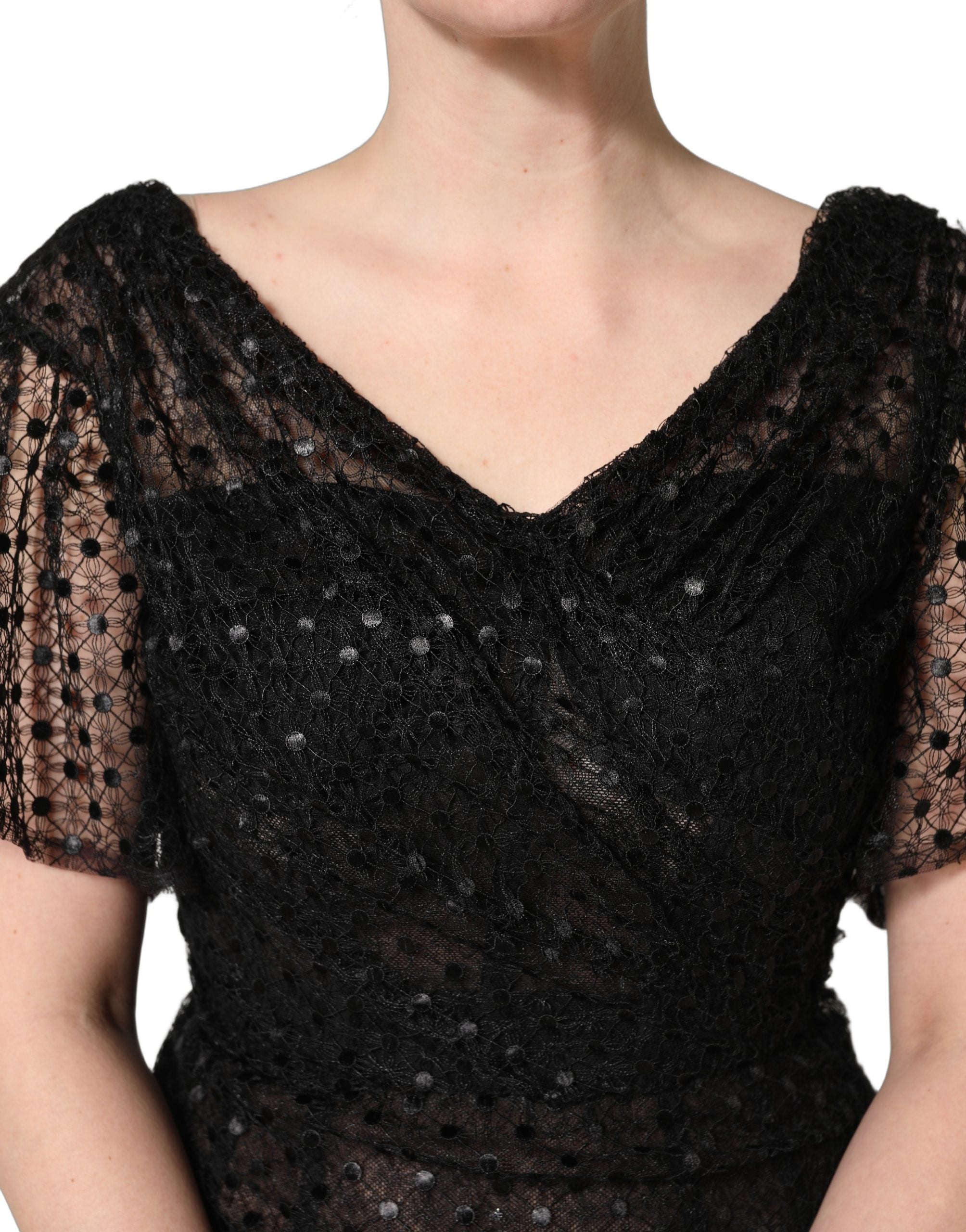 Dolce & Gabbana Black Sequinned Mermaid Evening Gown Dress