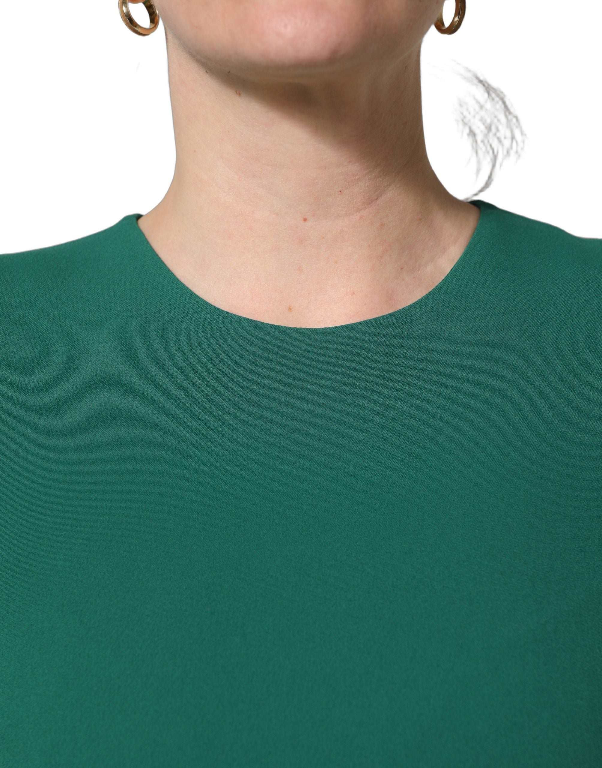 Dolce & Gabbana Green Viscose Long Sleeves A-line Mini Dress