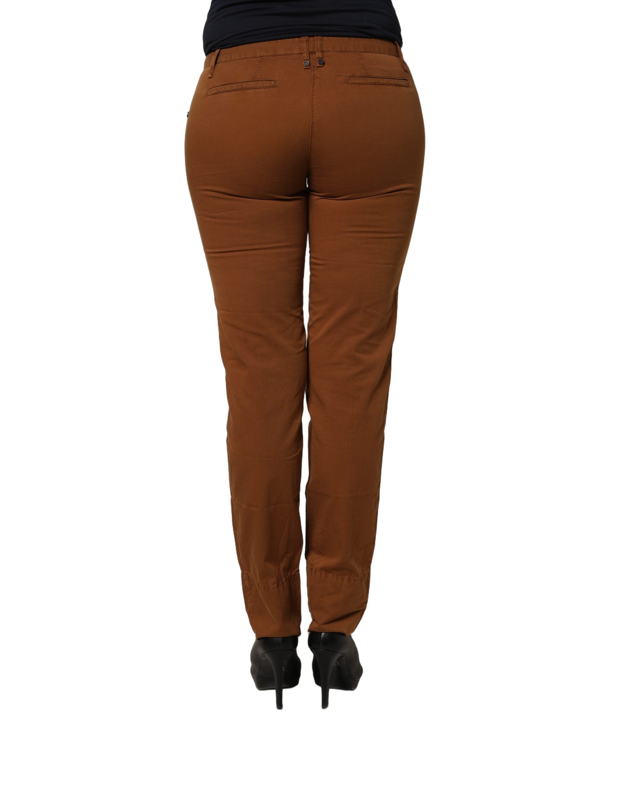 PLEIN SUD Brown Cotton Mid Waist Skinny Chino Pants