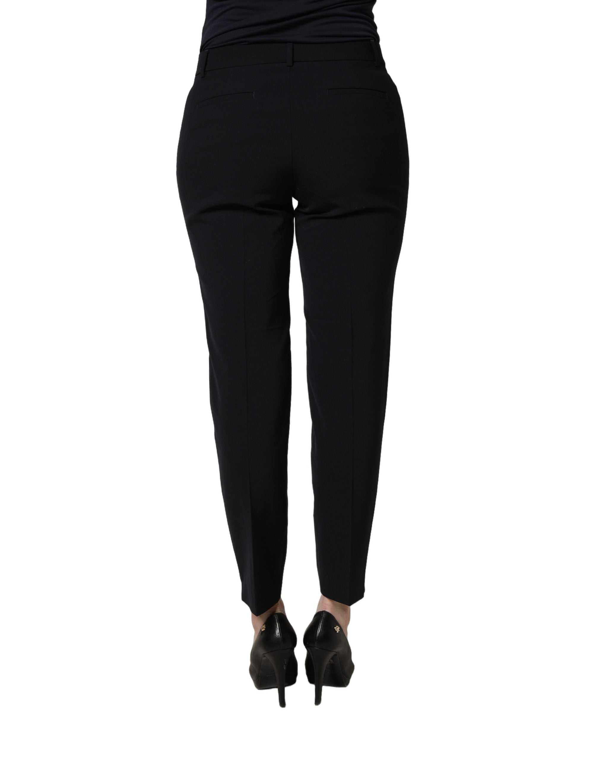Peserico Black Skinny Mid Waist Chino Women Trouser Pants