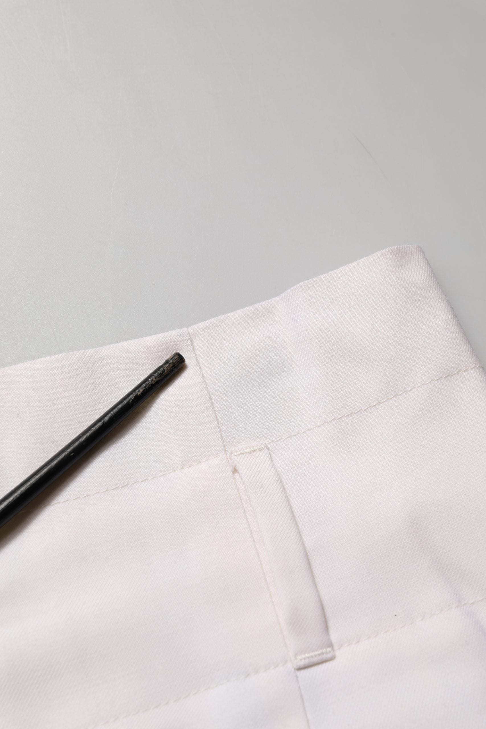 Peserico White Skinny High Waist Chino Cropped Trouser Pants