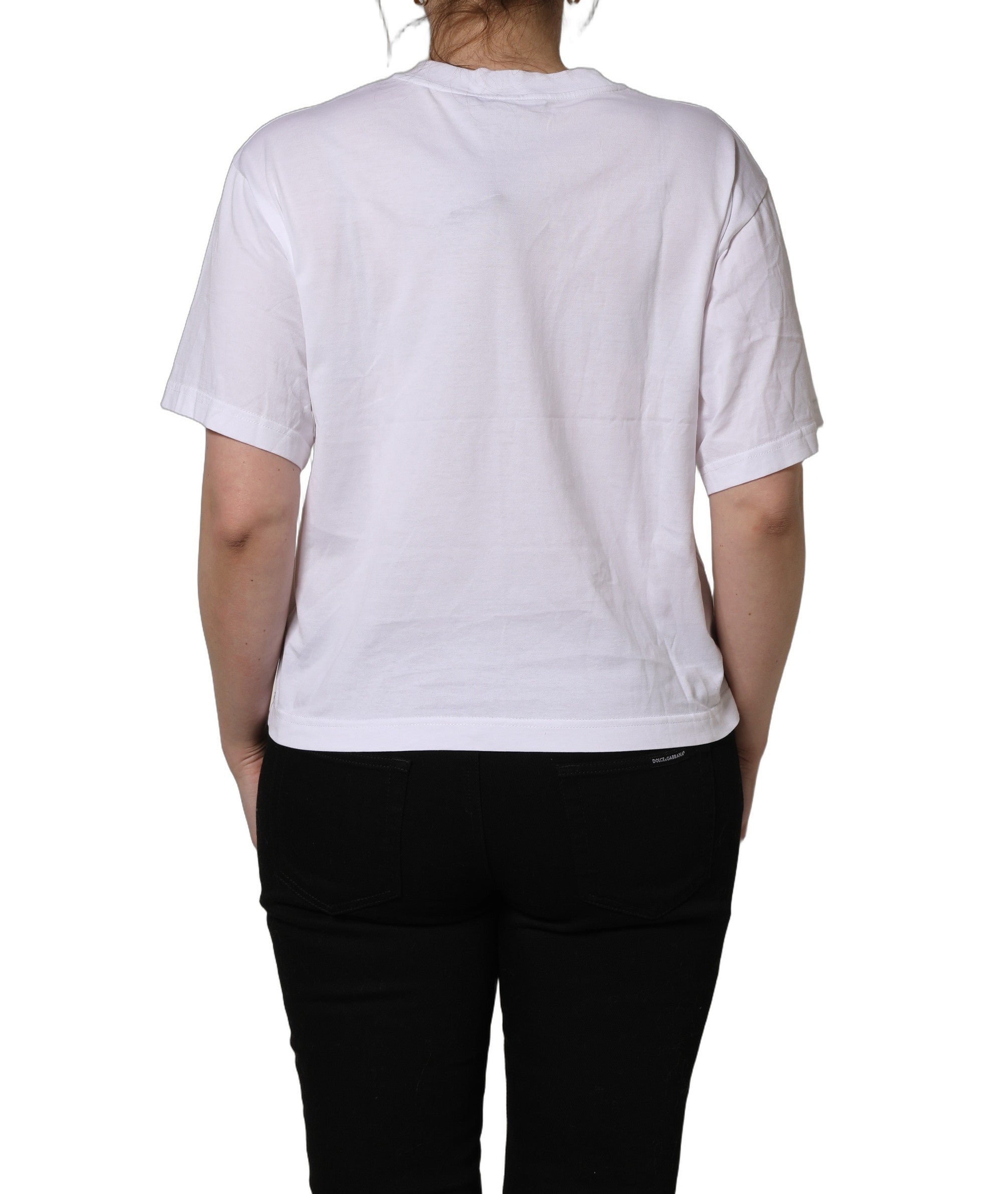 Dolce & Gabbana White I Love Supermodel Cotton Crew Neck T-shirt