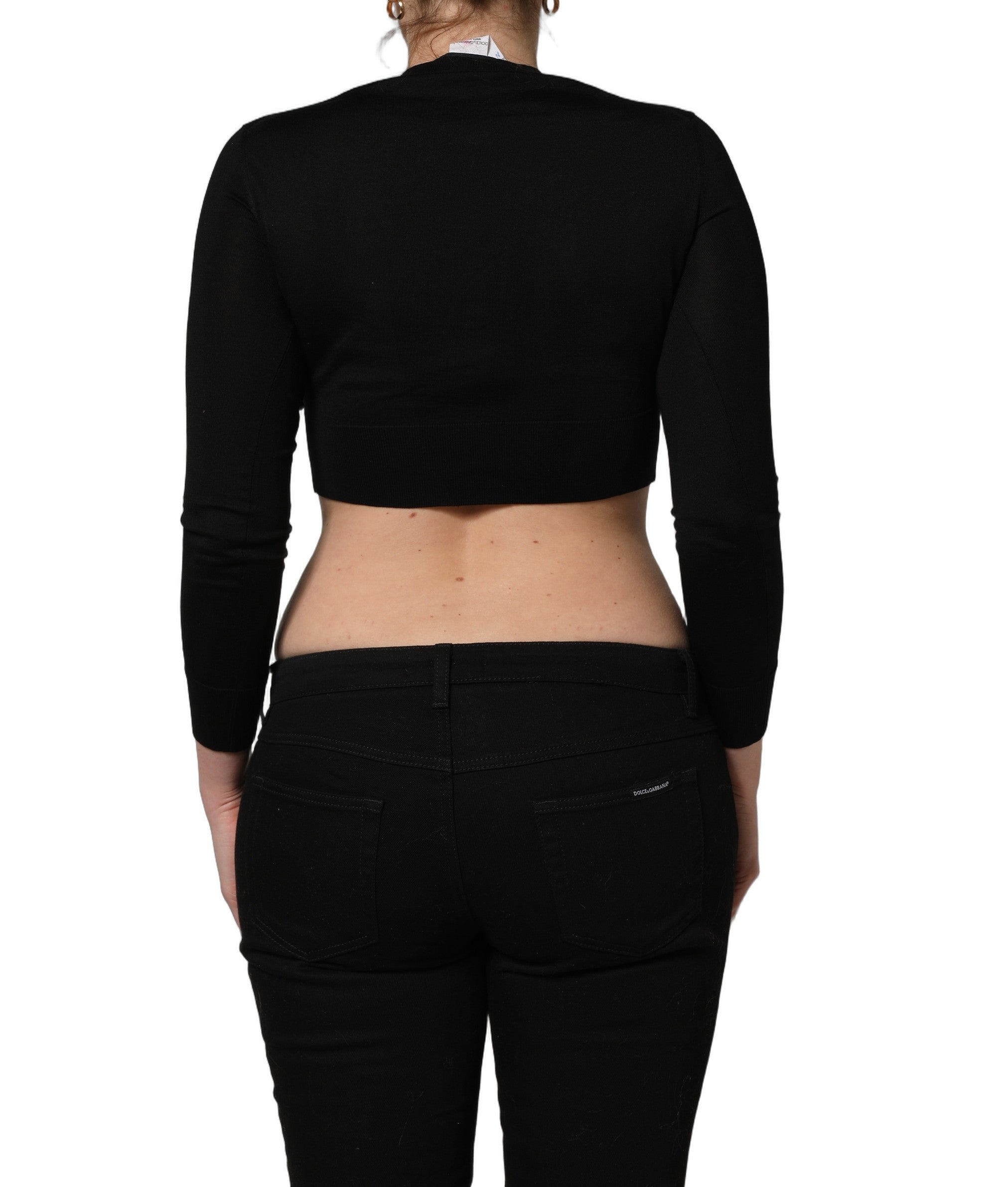 Dolce & Gabbana Black Graphic Print Long-Sleeved Top