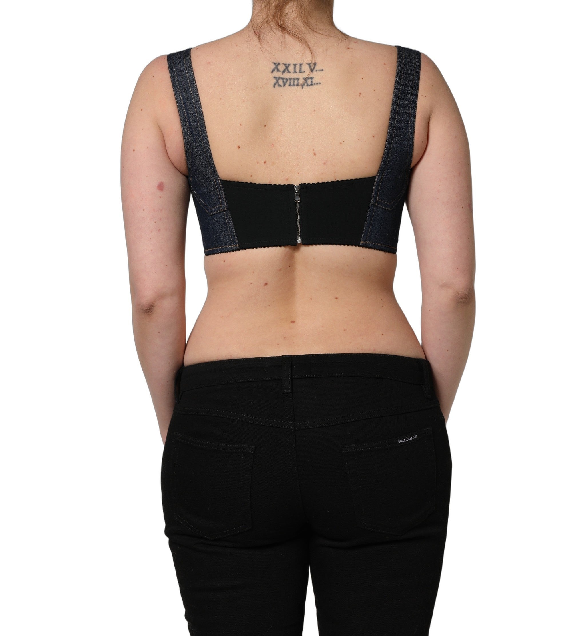Dolce & Gabbana Black Denim Corset