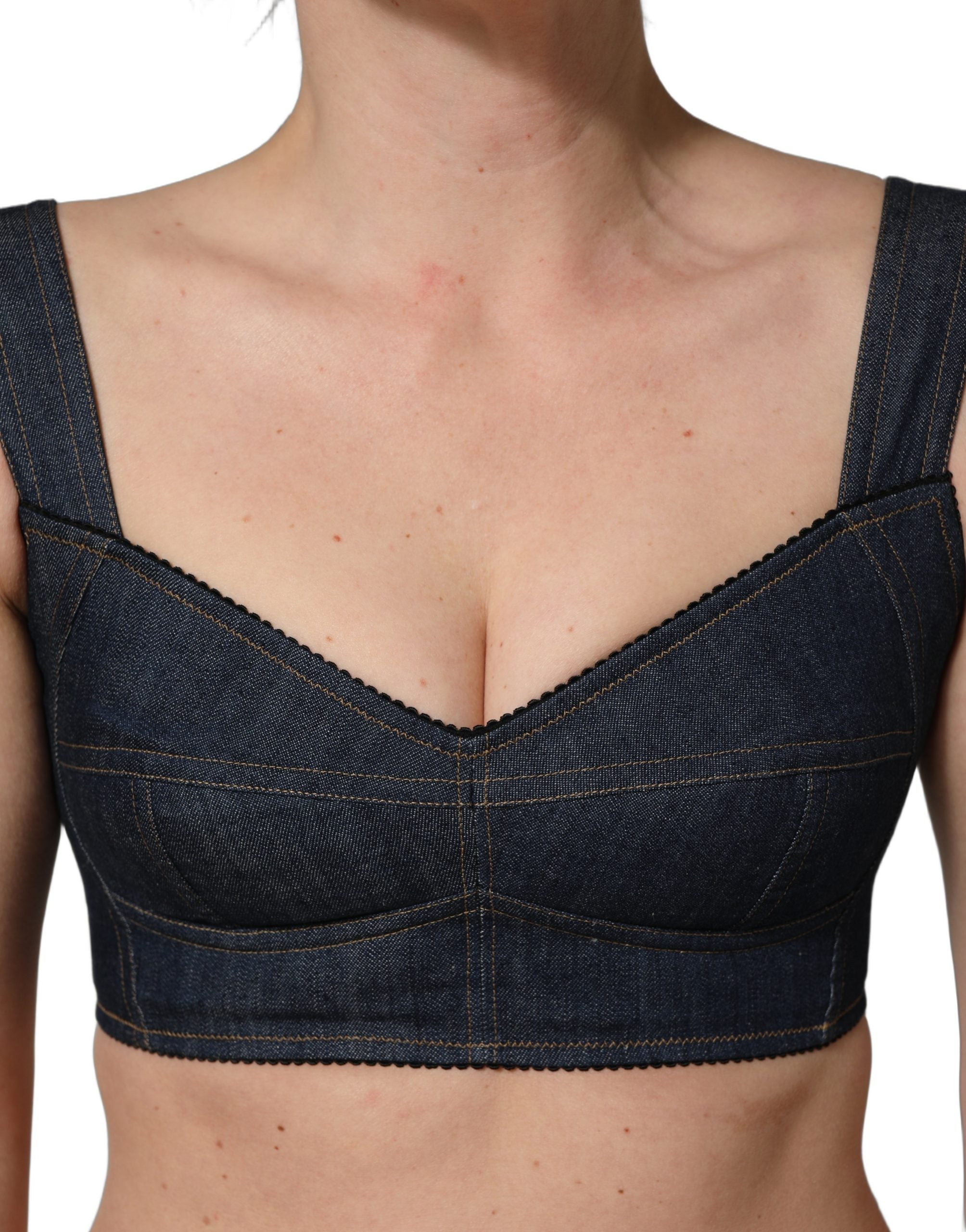 Dolce & Gabbana Black Denim Corset