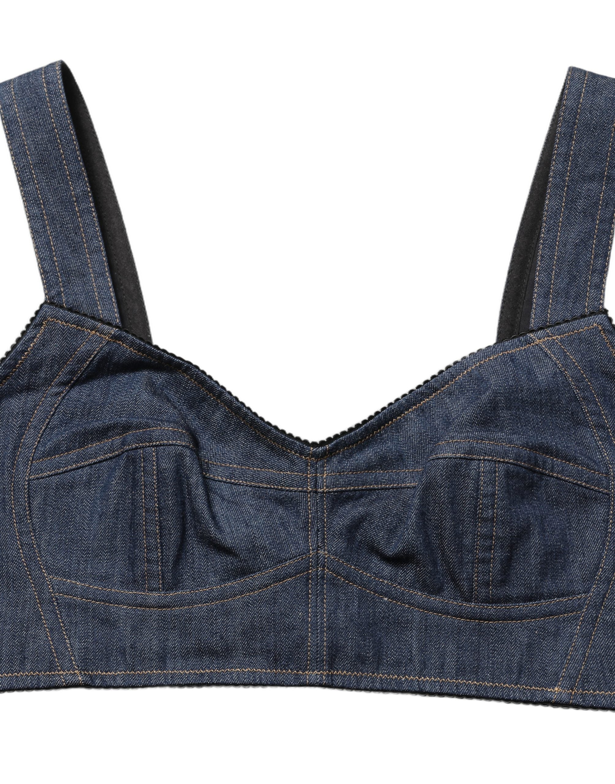 Dolce & Gabbana Black Denim Corset