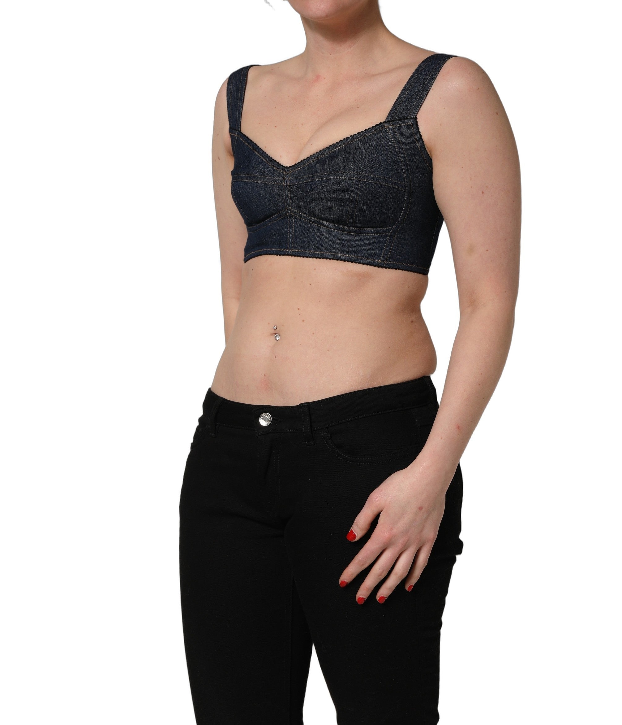 Dolce & Gabbana Black Denim Corset
