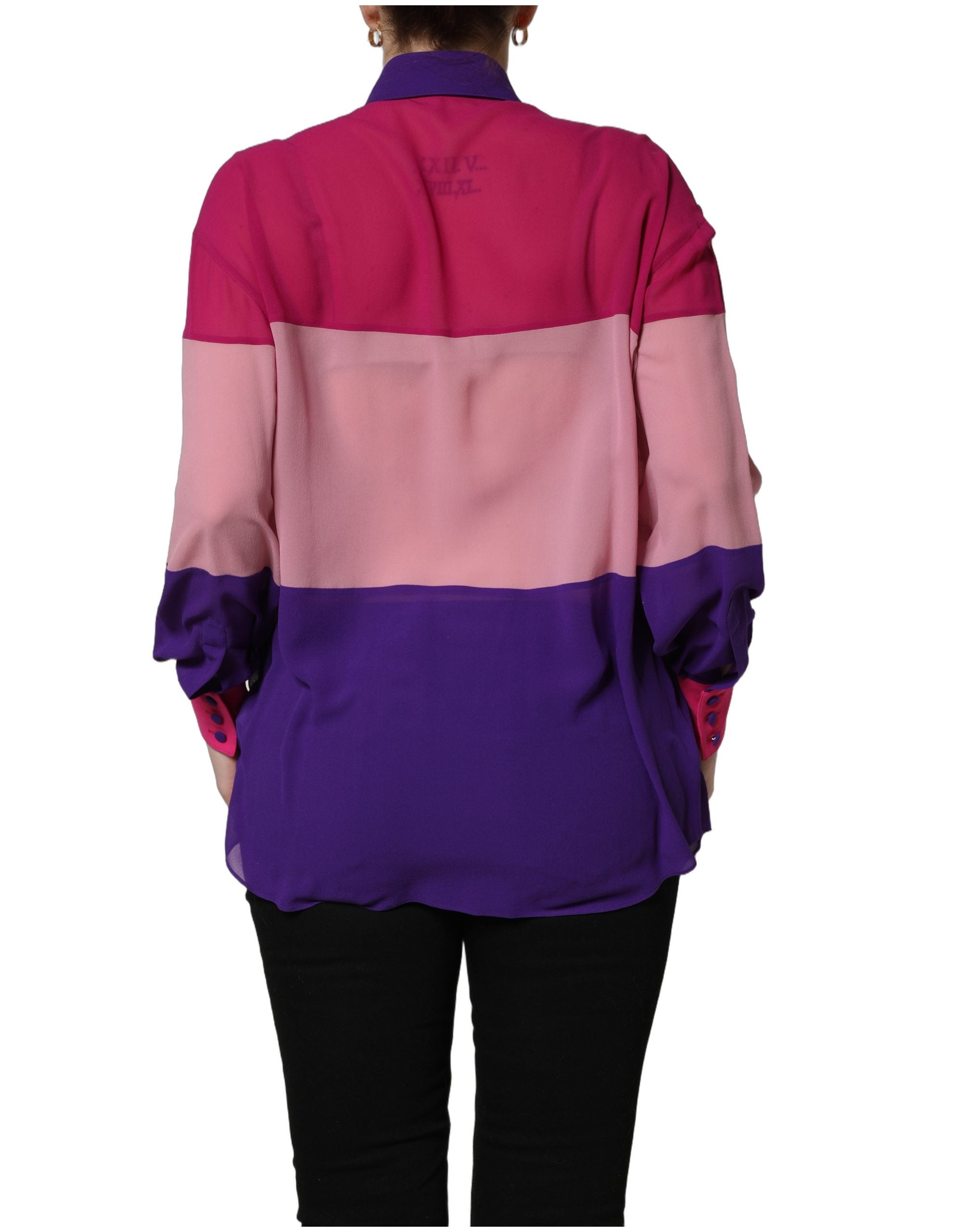Dolce & Gabbana Multicolor Silk Patchwork Shirt Blouse Top