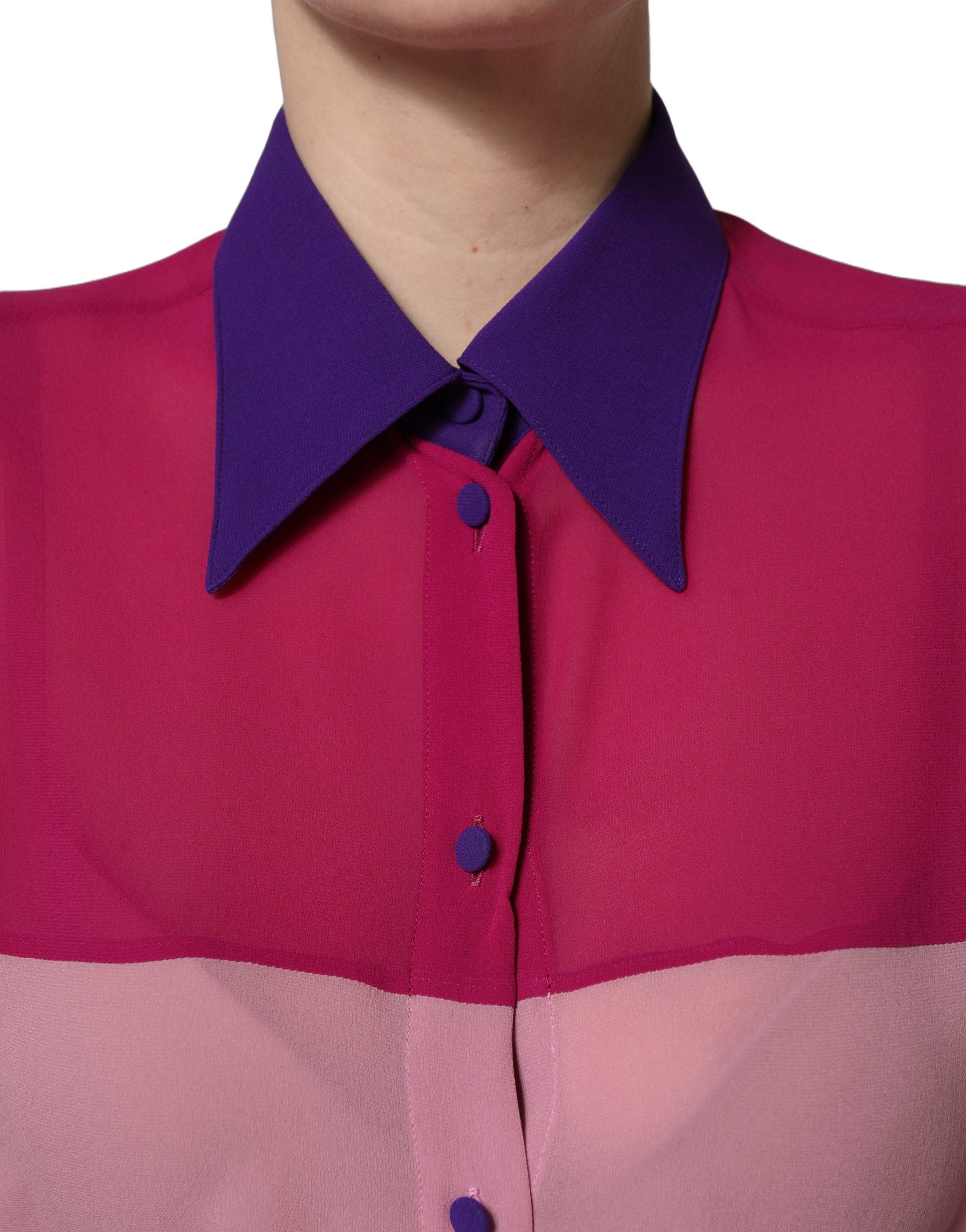 Dolce & Gabbana Multicolor Silk Patchwork Shirt Blouse Top
