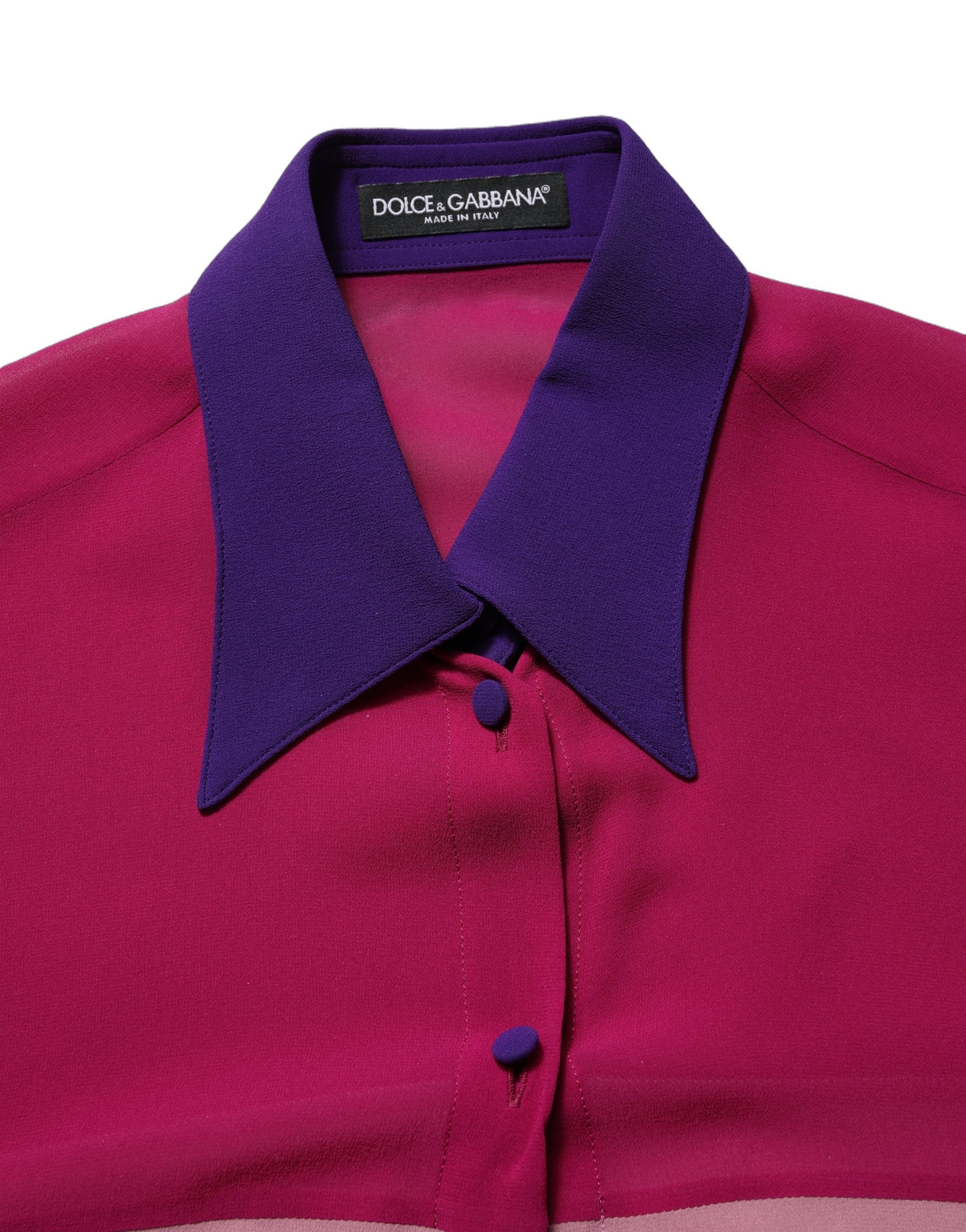 Dolce & Gabbana Multicolor Silk Patchwork Shirt Blouse Top