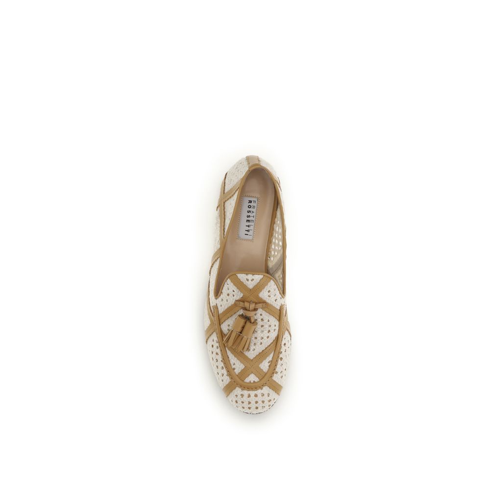 Fratelli Rossetti Beige Linen Slip-On Loafers