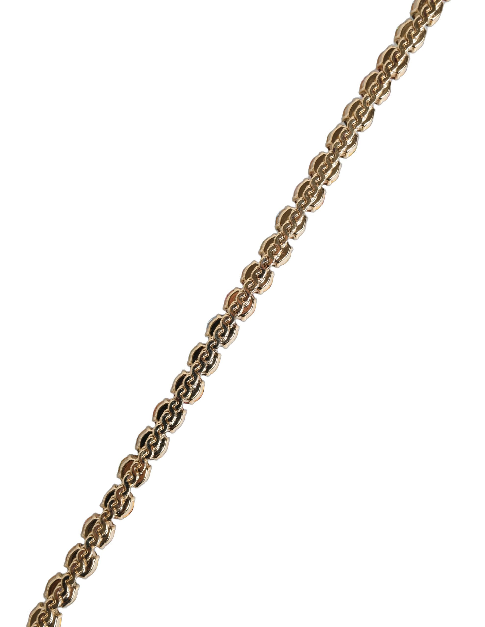 Dolce & Gabbana Pink Leather Crystal Chain Embellished Belt