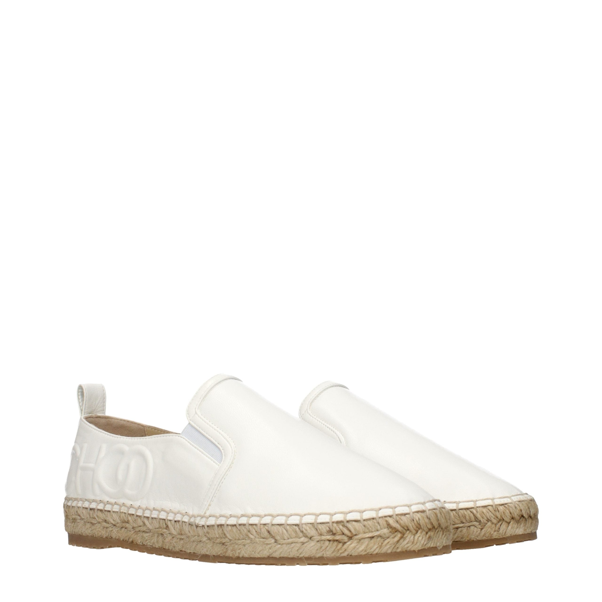 Jimmy Choo White Leather Espadrilles