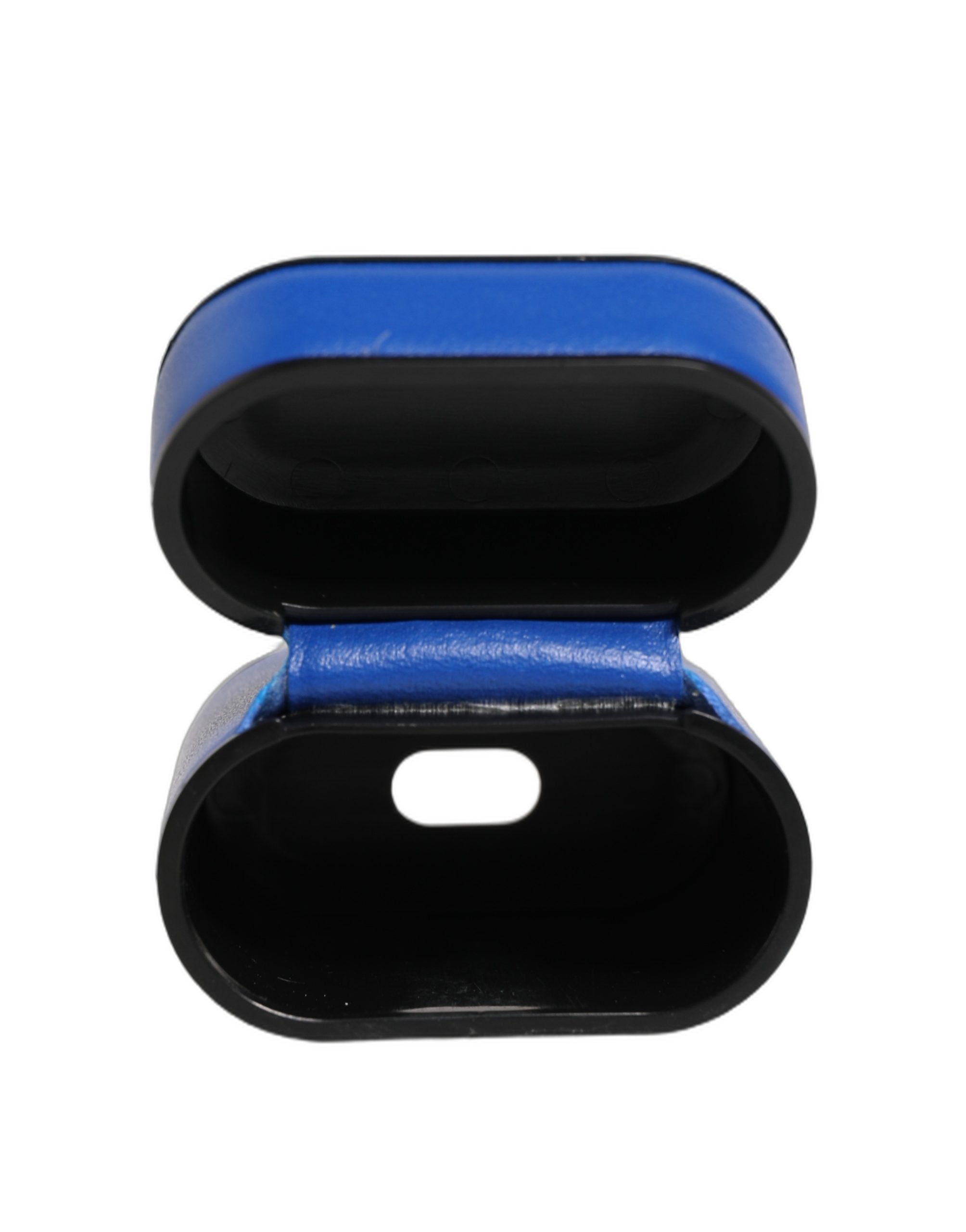 Dolce & Gabbana Case Blue Calf Leather Logo Flip Holder Strap Airpods