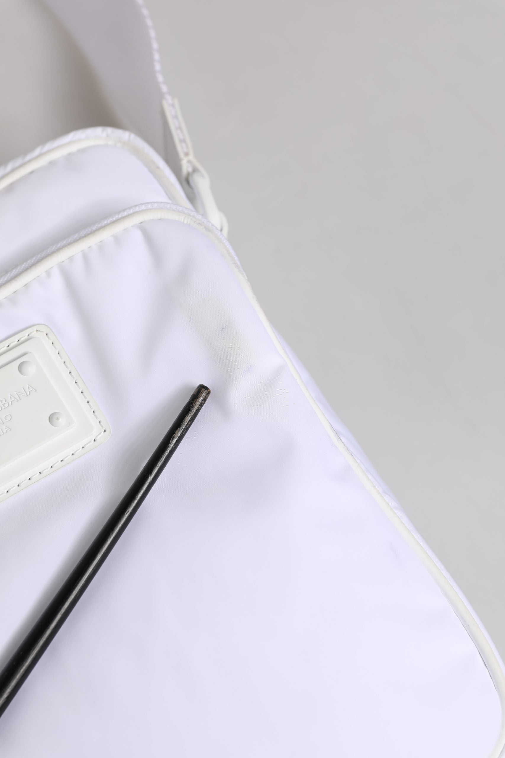 Dolce & Gabbana White Logo Plaque Crossbody Shoulder Borse Men Bag