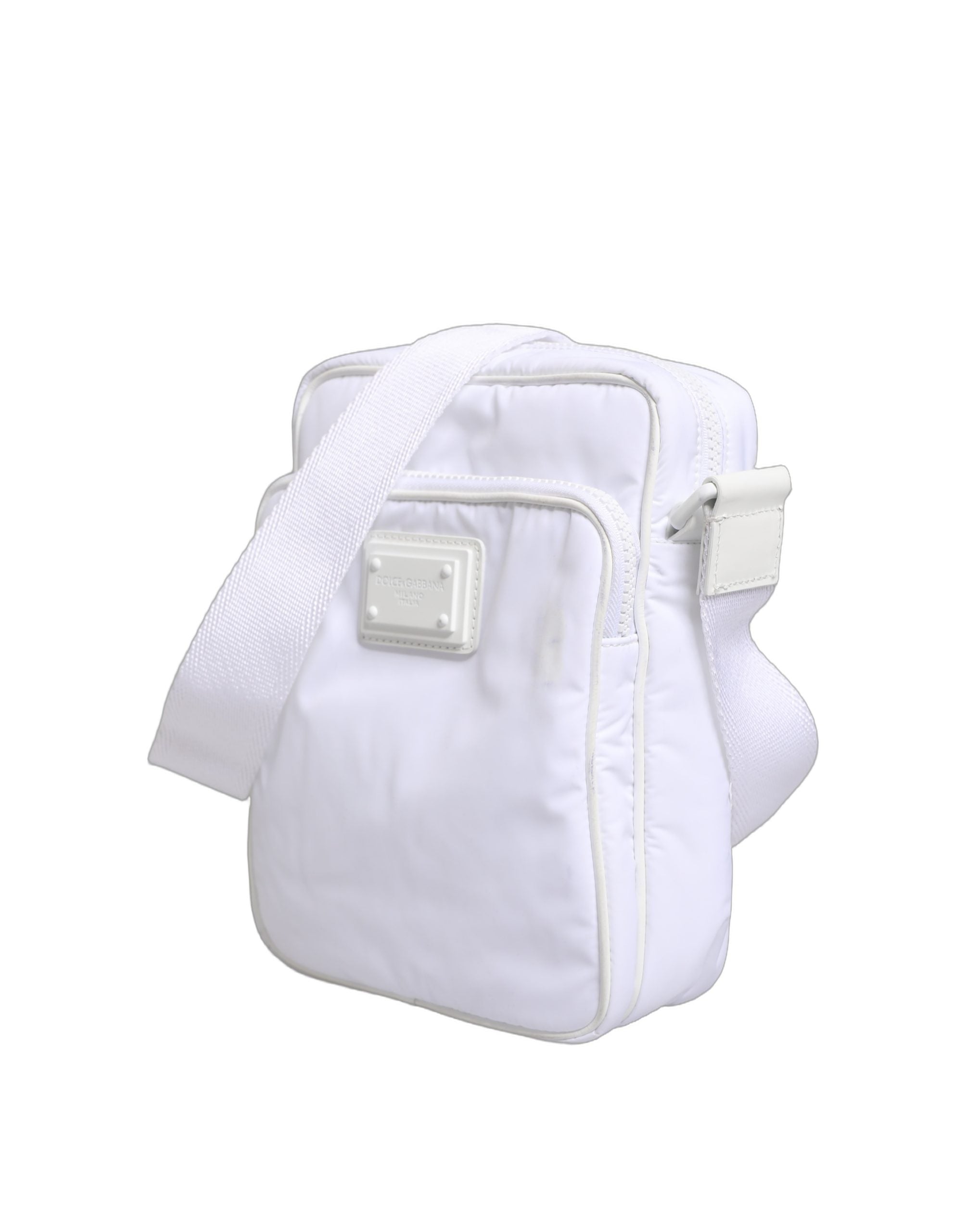 Dolce & Gabbana White Logo Plaque Crossbody Shoulder Borse Men Bag