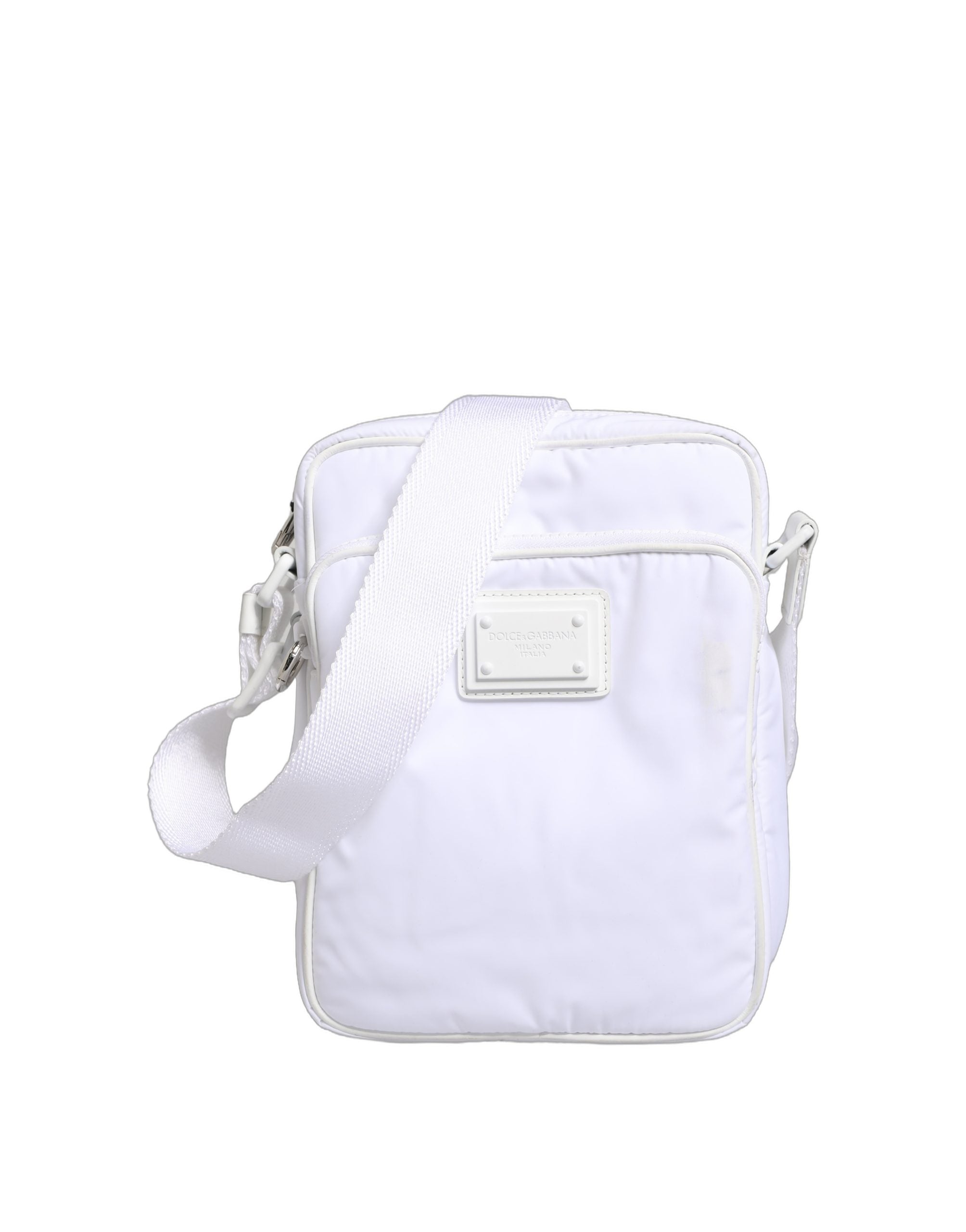 Dolce & Gabbana White Logo Plaque Crossbody Shoulder Borse Men Bag
