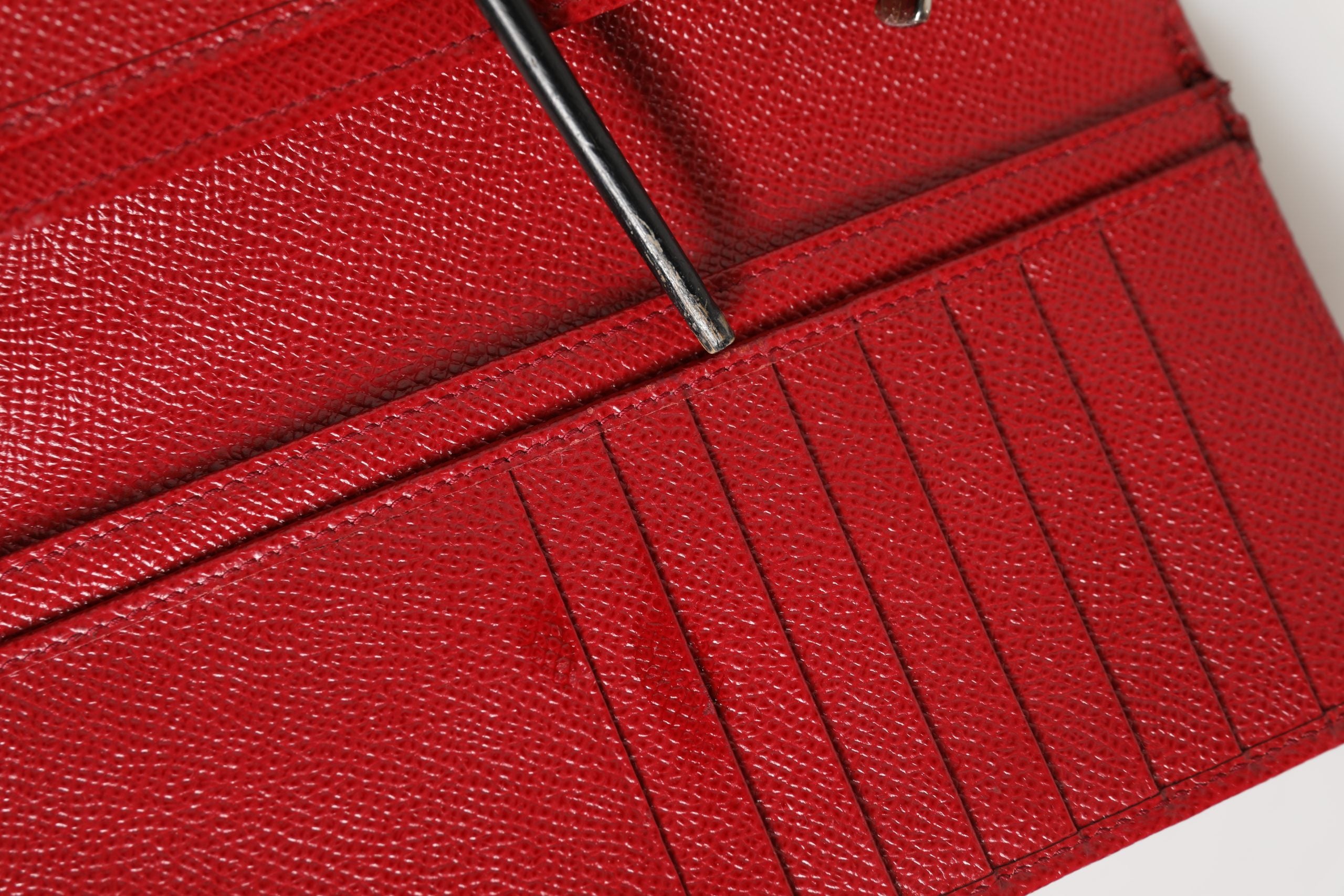 Dolce & Gabbana Red Dauphine Leather ID Men Card Holder Bifold Wallet