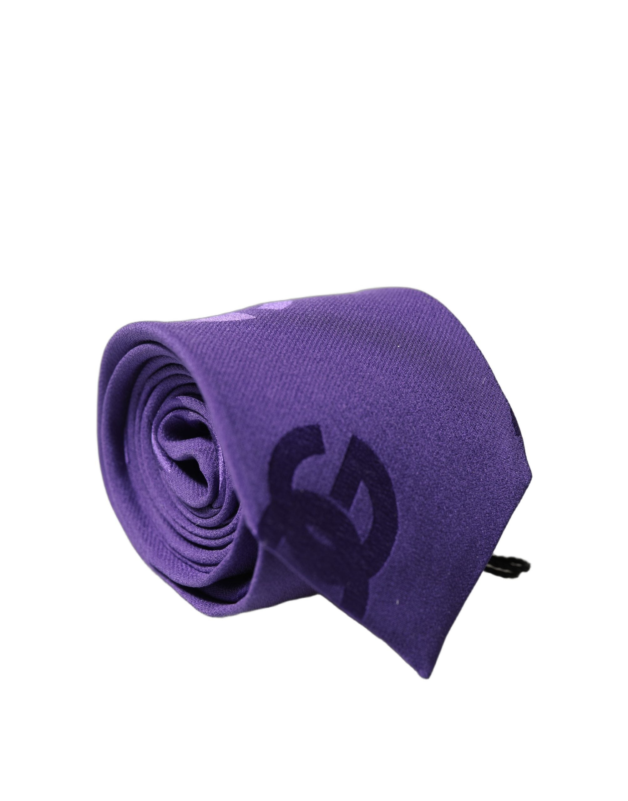 Dolce & Gabbana Purple DG Logo Monogram Silk Adjustable Men Necktie Tie