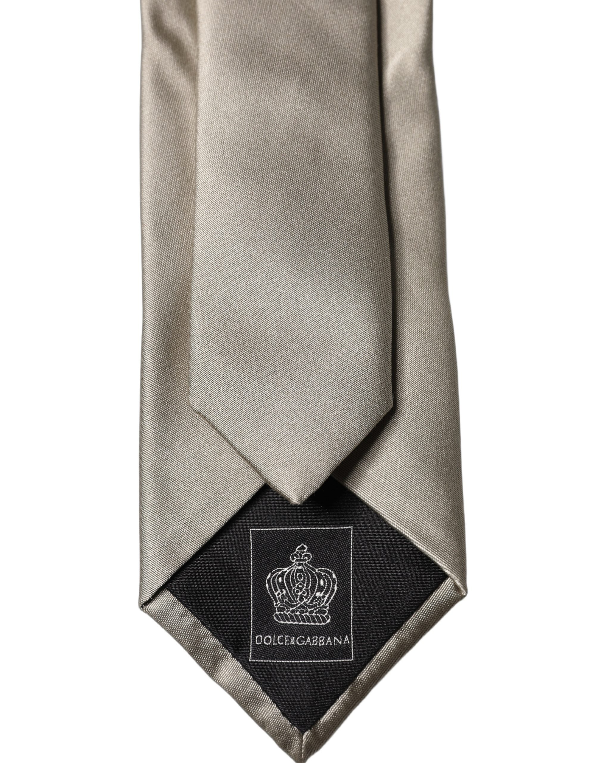 Dolce & Gabbana White Tattoo Floral Silk Adjustable Men Tied Necktie Tie