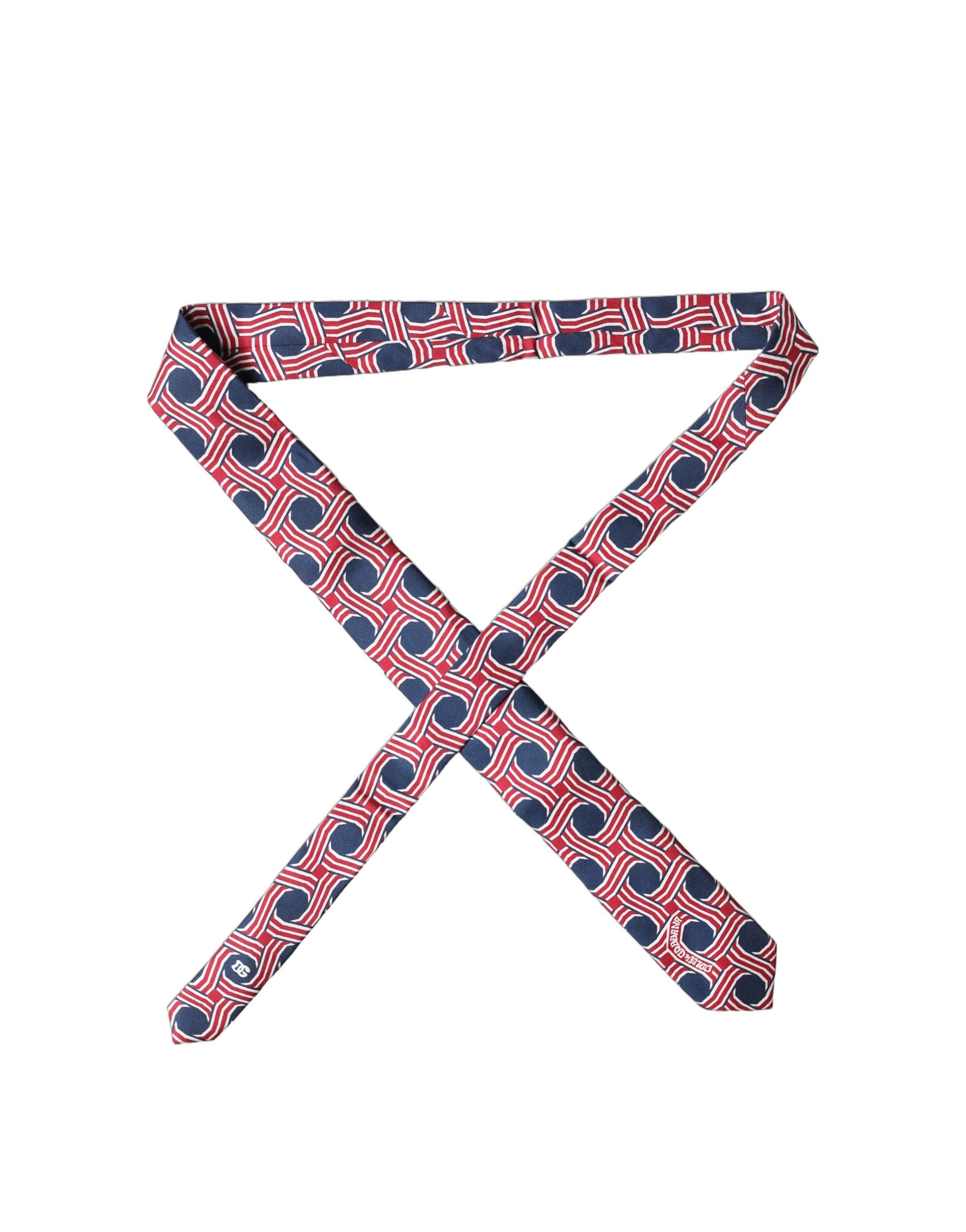 Dolce & Gabbana Multicolor Patterned Silk Adjustable Men Tied Necktie Tie
