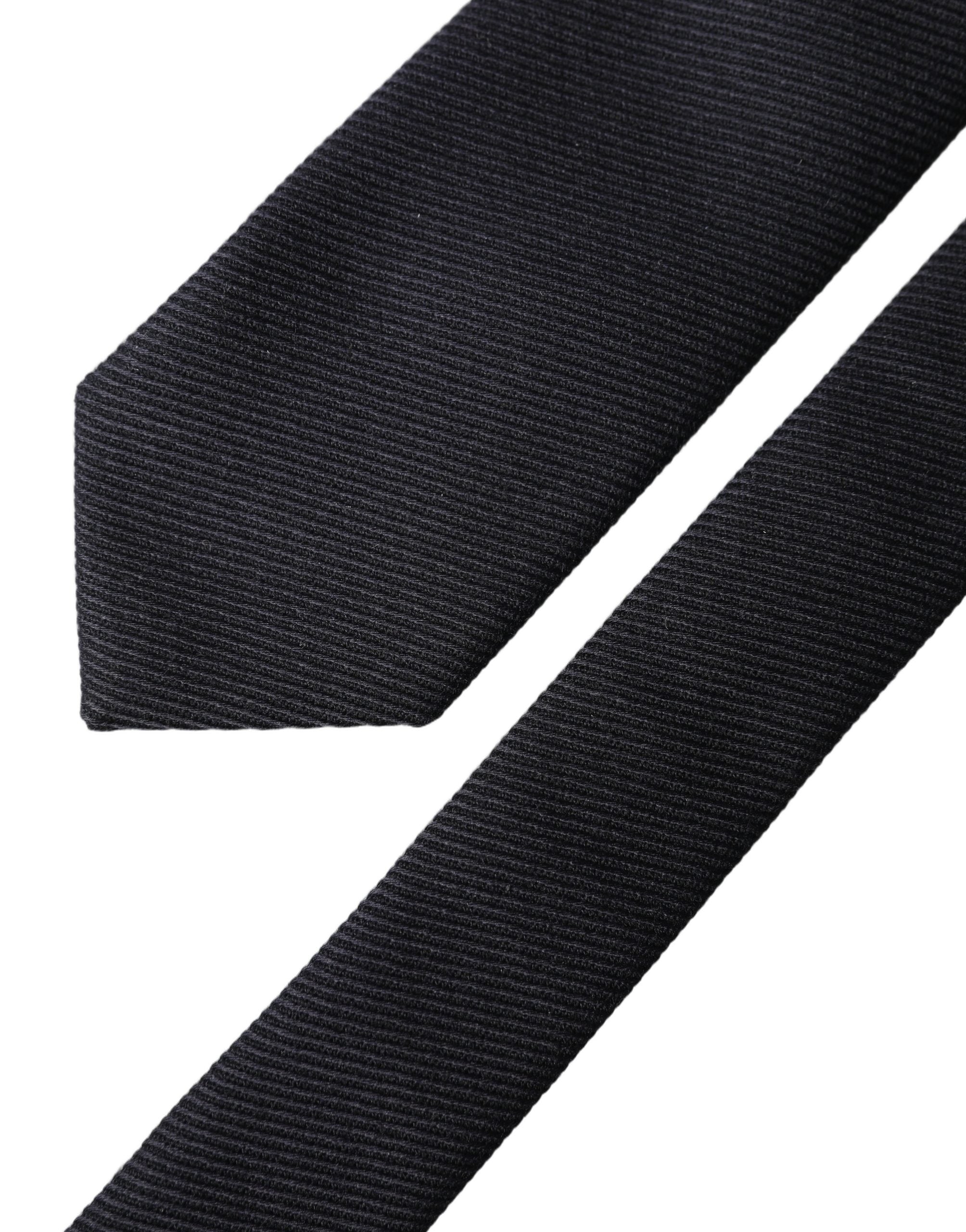 Dolce & Gabbana Black Solid 100% Silk Adjustable Men Tied Necktie Tie