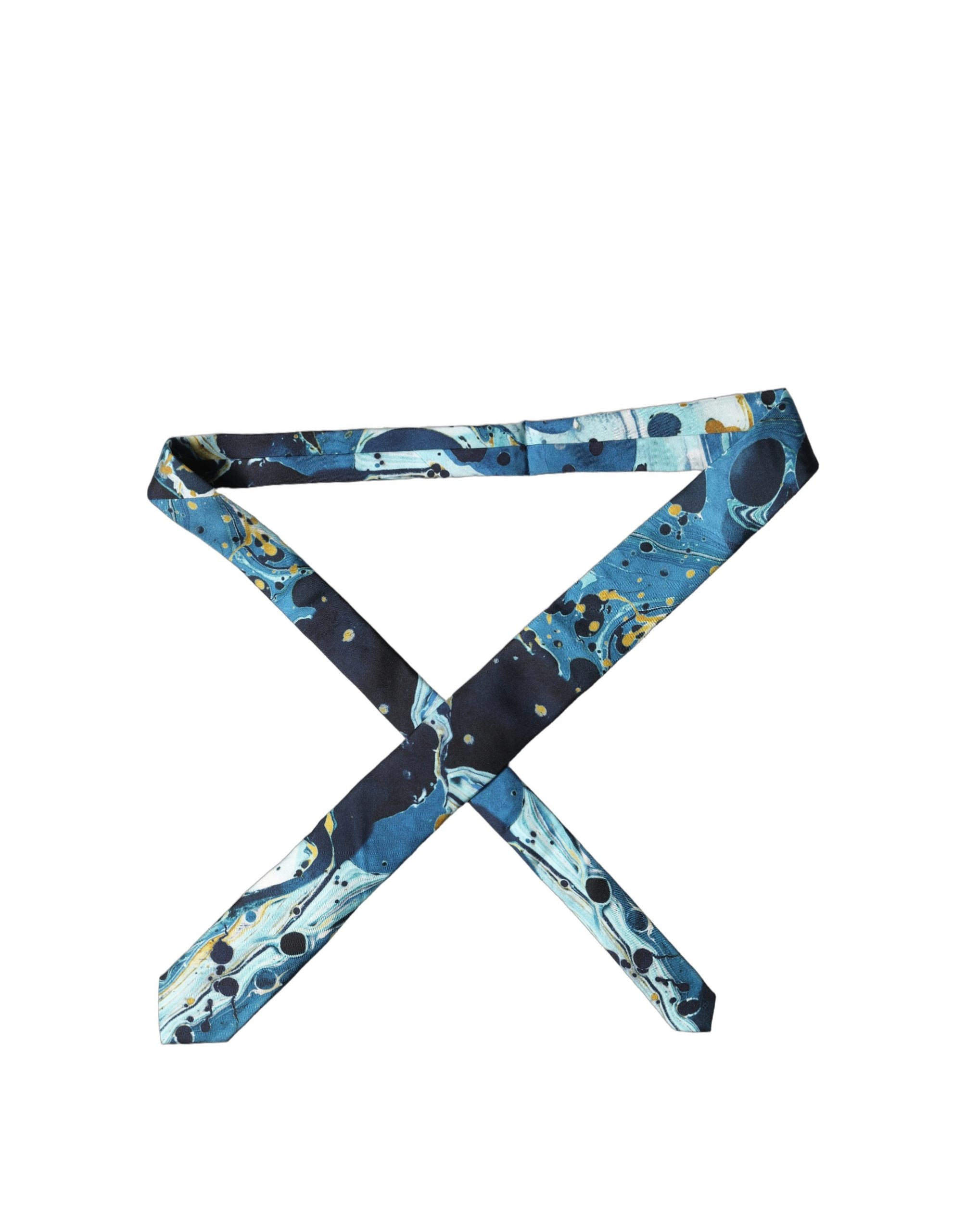 Dolce & Gabbana Multicolor Abstract Silk Adjustable Men Tied Necktie Tie