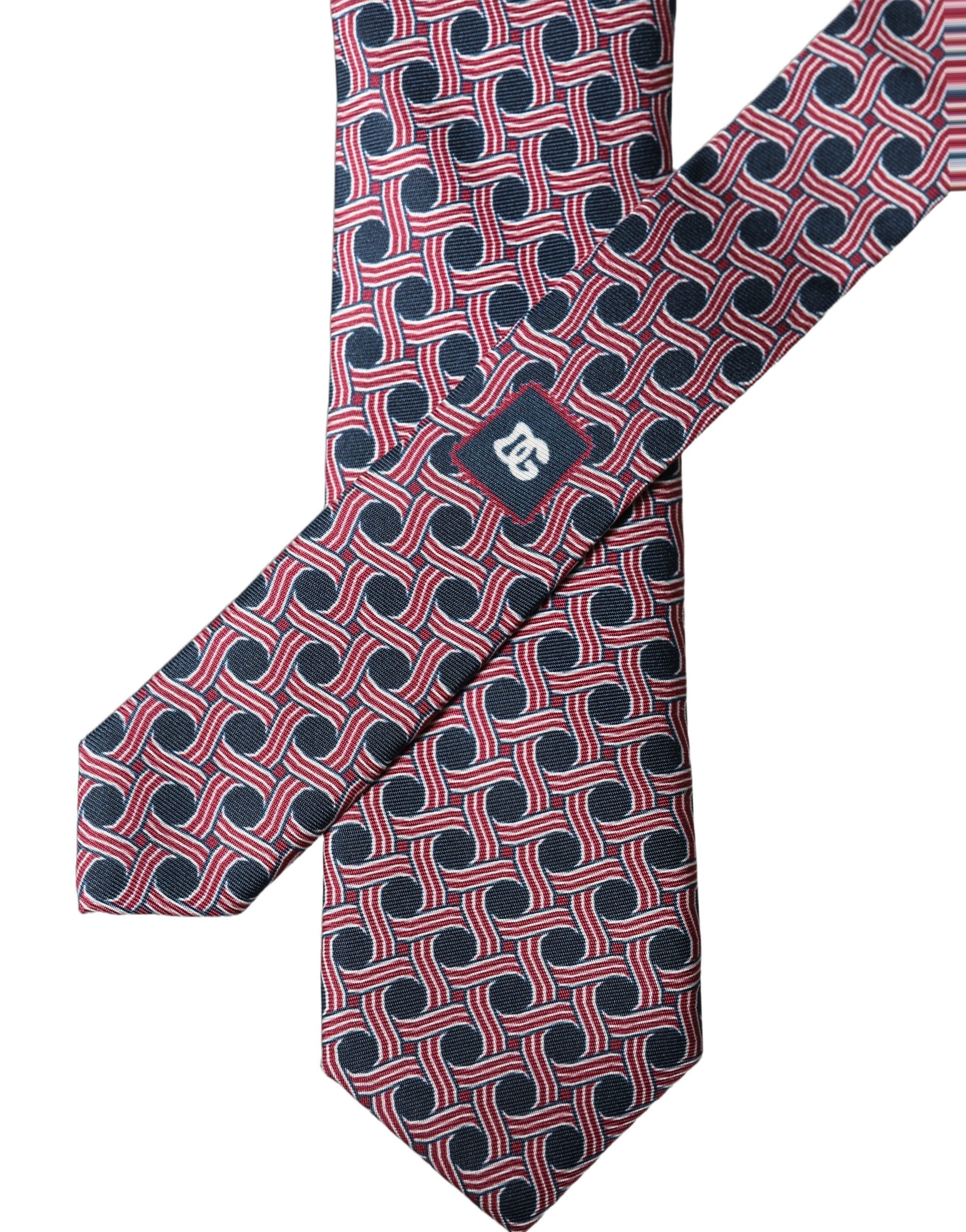 Dolce & Gabbana Multicolor Patterned Silk Adjustable Men Tied Necktie Tie