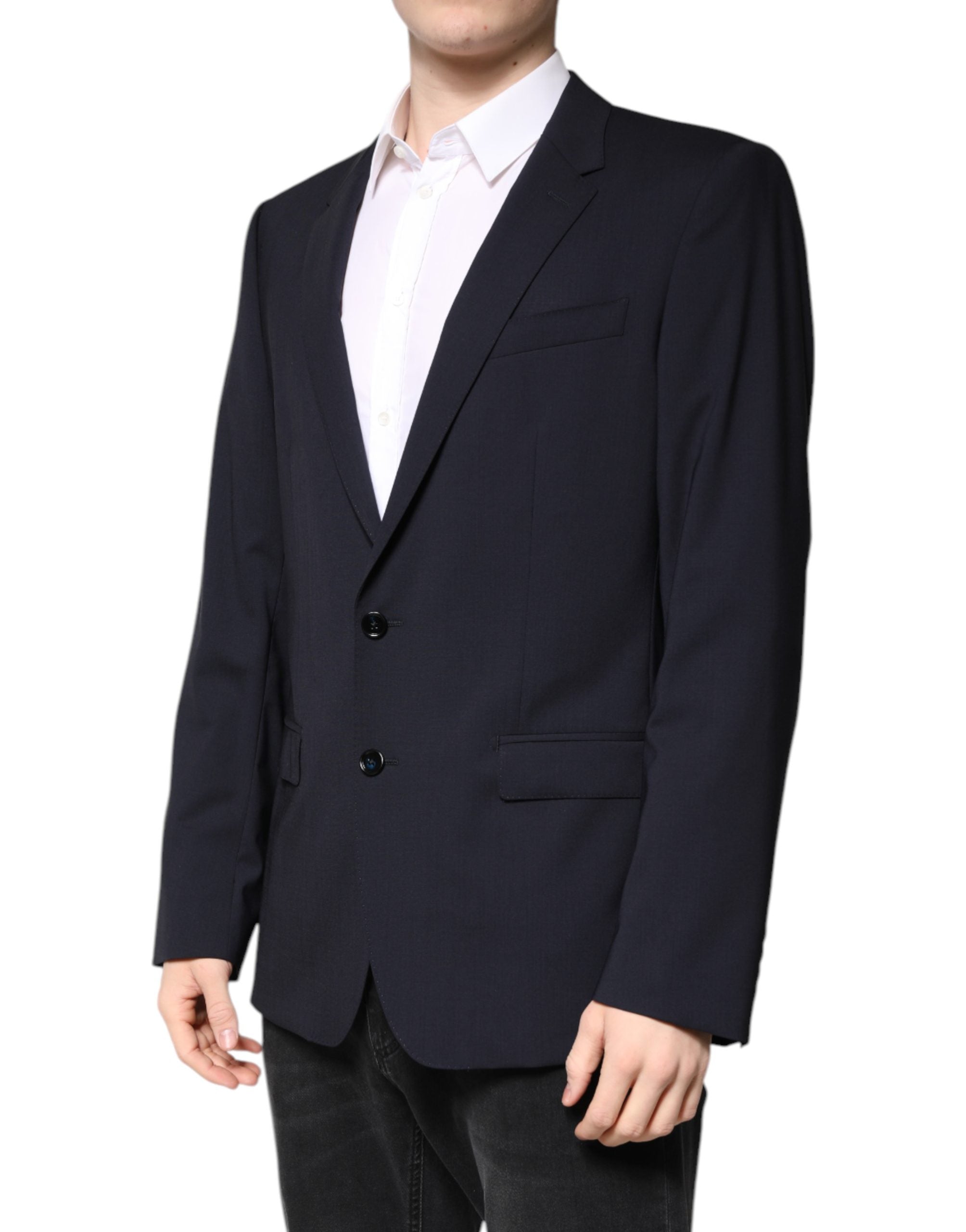 Dolce & Gabbana Blazer MARTINI Dark Blue Wool SingleBreasted Blazer