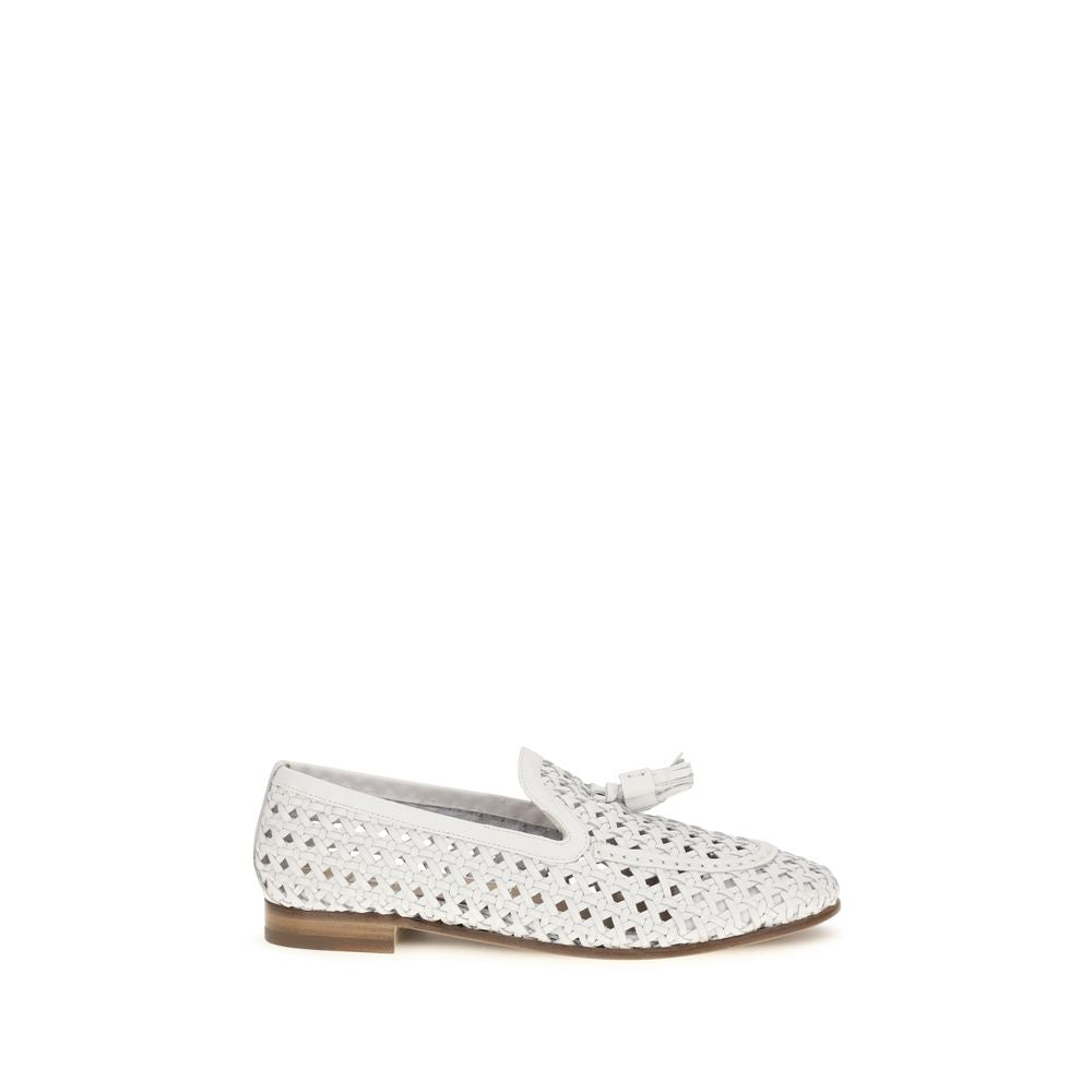 Fratelli Rossetti White Calf Leather Bos Taurus Slip-On Loafers