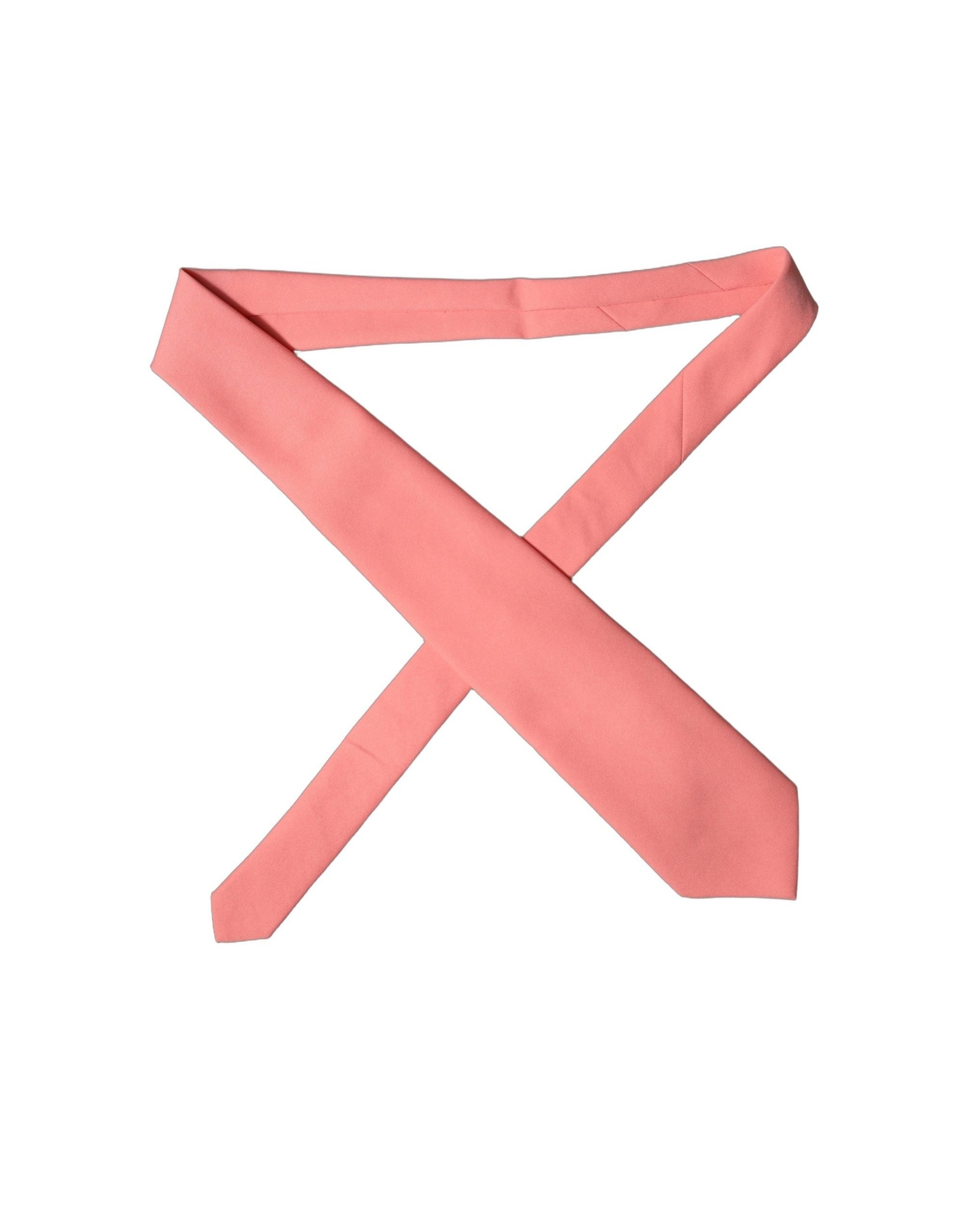 Dolce & Gabbana Coral Pink Polyester Adjustable Women Tied Necktie Tie