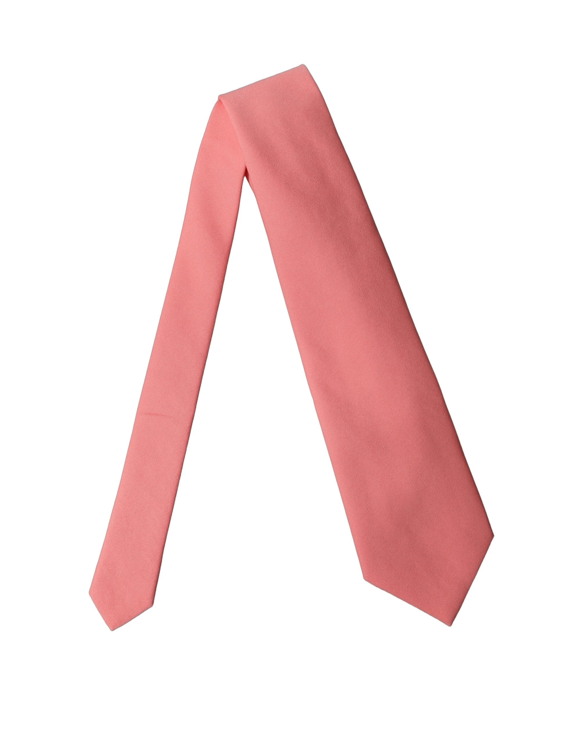 Dolce & Gabbana Coral Pink Polyester Adjustable Women Tied Necktie Tie