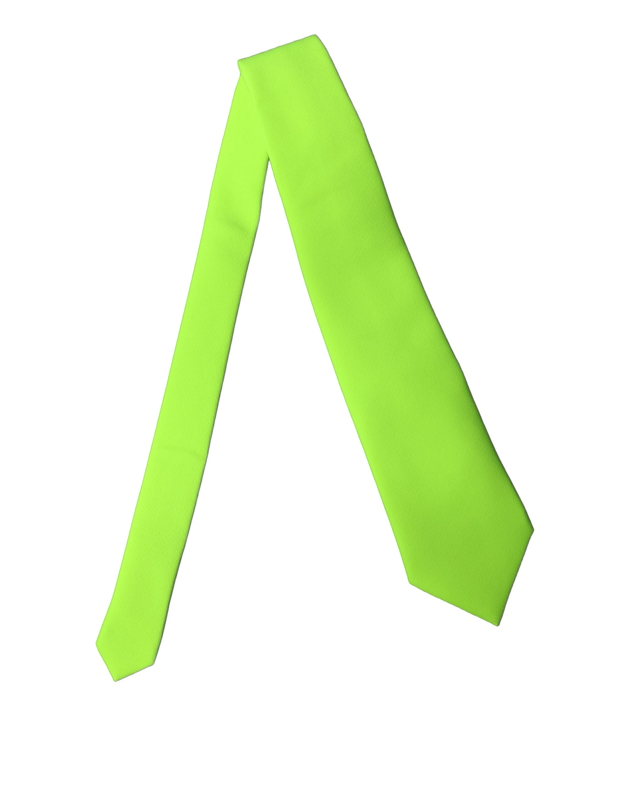 Dolce & Gabbana Neon Green Polyester Adjustable Women Tied Necktie Tie