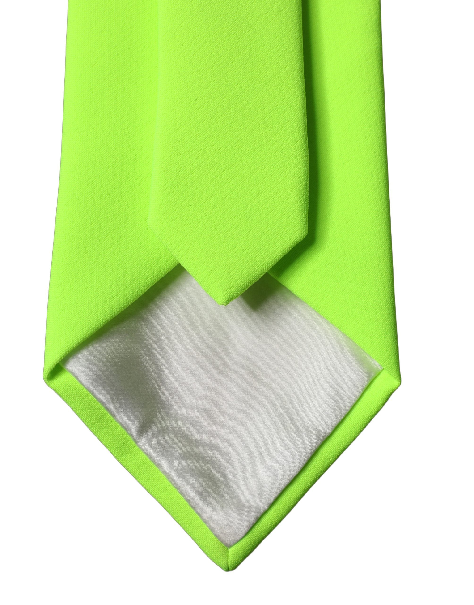 Dolce & Gabbana Neon Green Polyester Adjustable Women Tied Necktie Tie