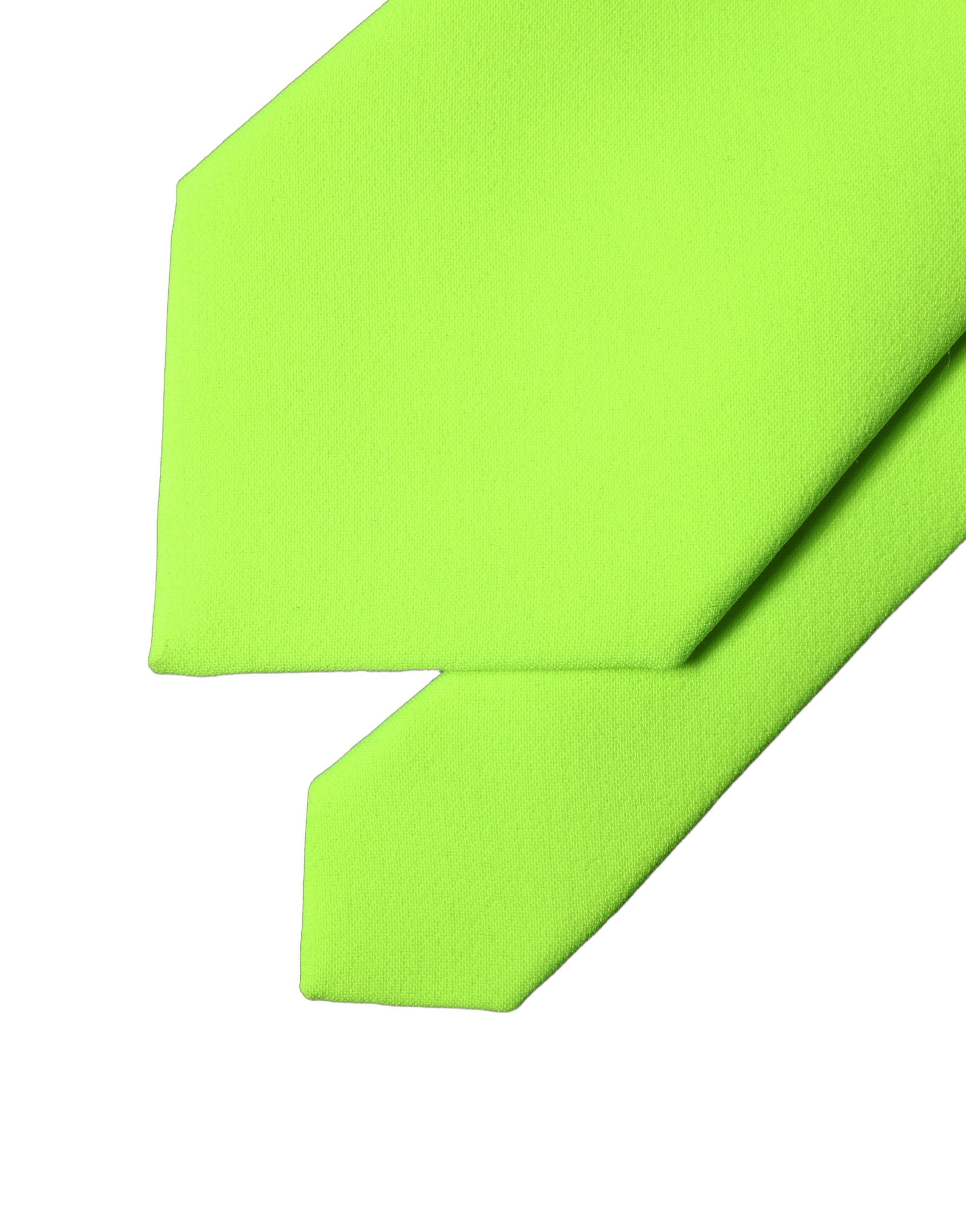 Dolce & Gabbana Neon Green Polyester Adjustable Women Tied Necktie Tie