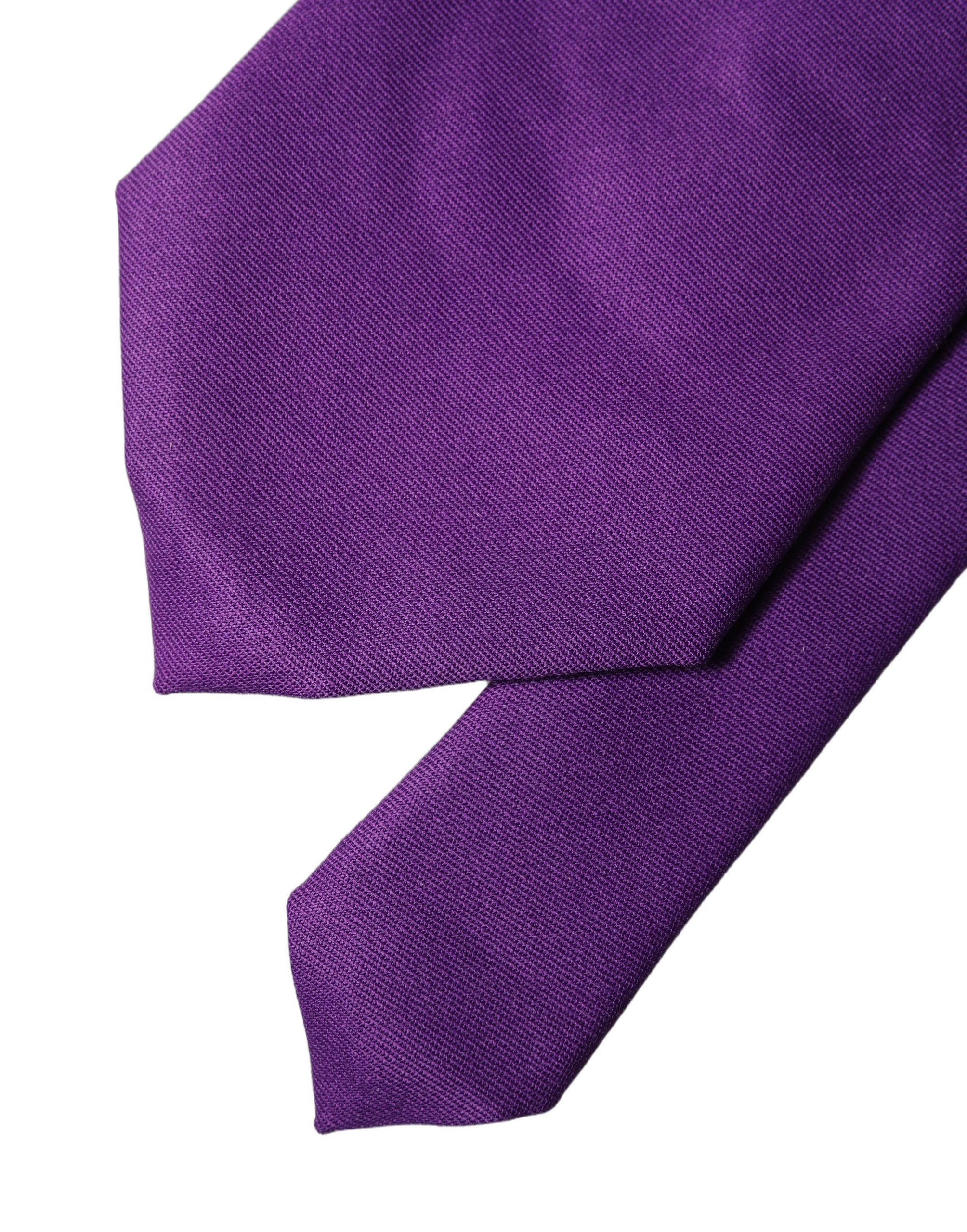 Dolce & Gabbana Purple Polyester Satin Adjustable Women Tied Necktie Tie