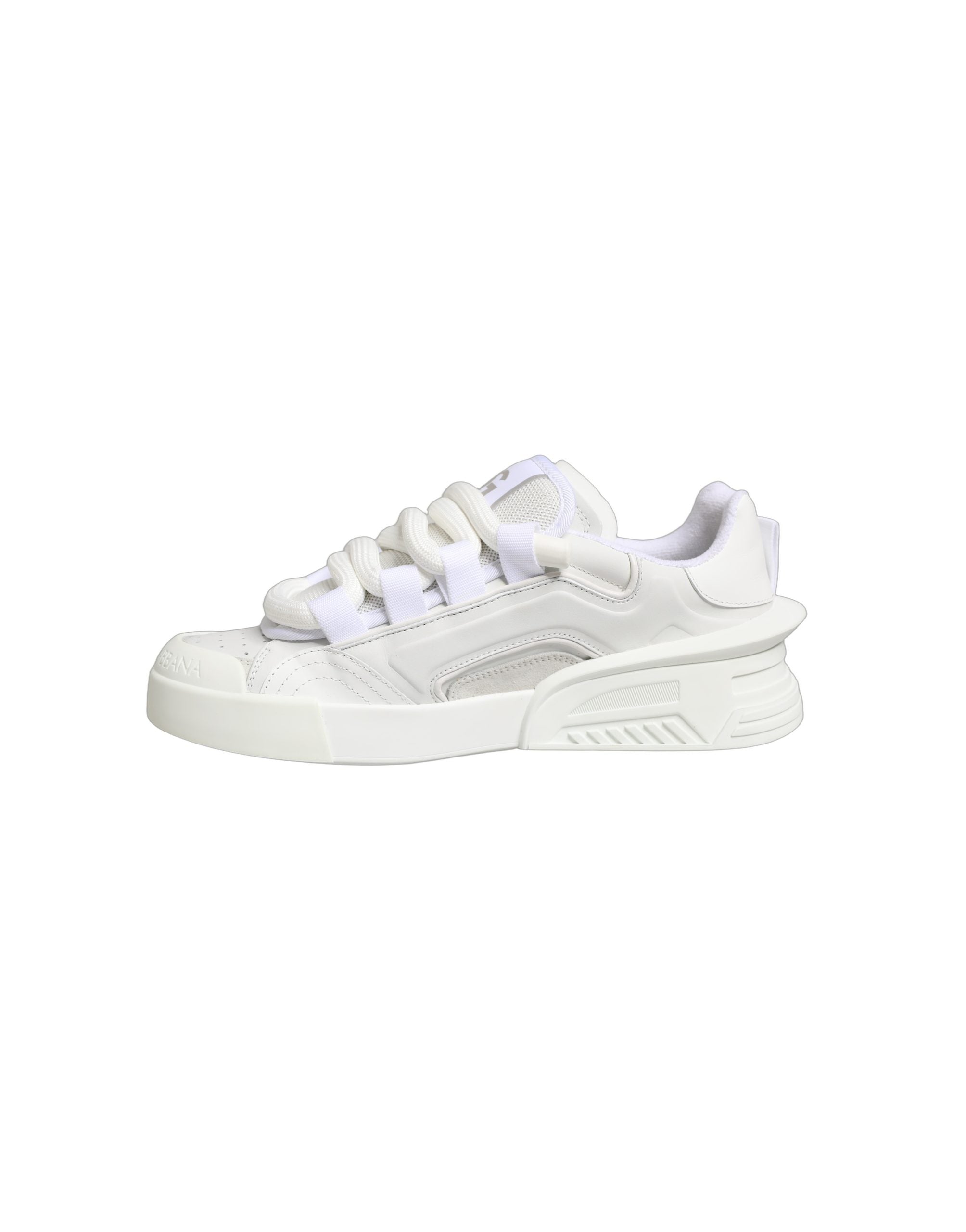 Dolce & Gabbana White Calfskin Leather Low Top Sneakers Shoes